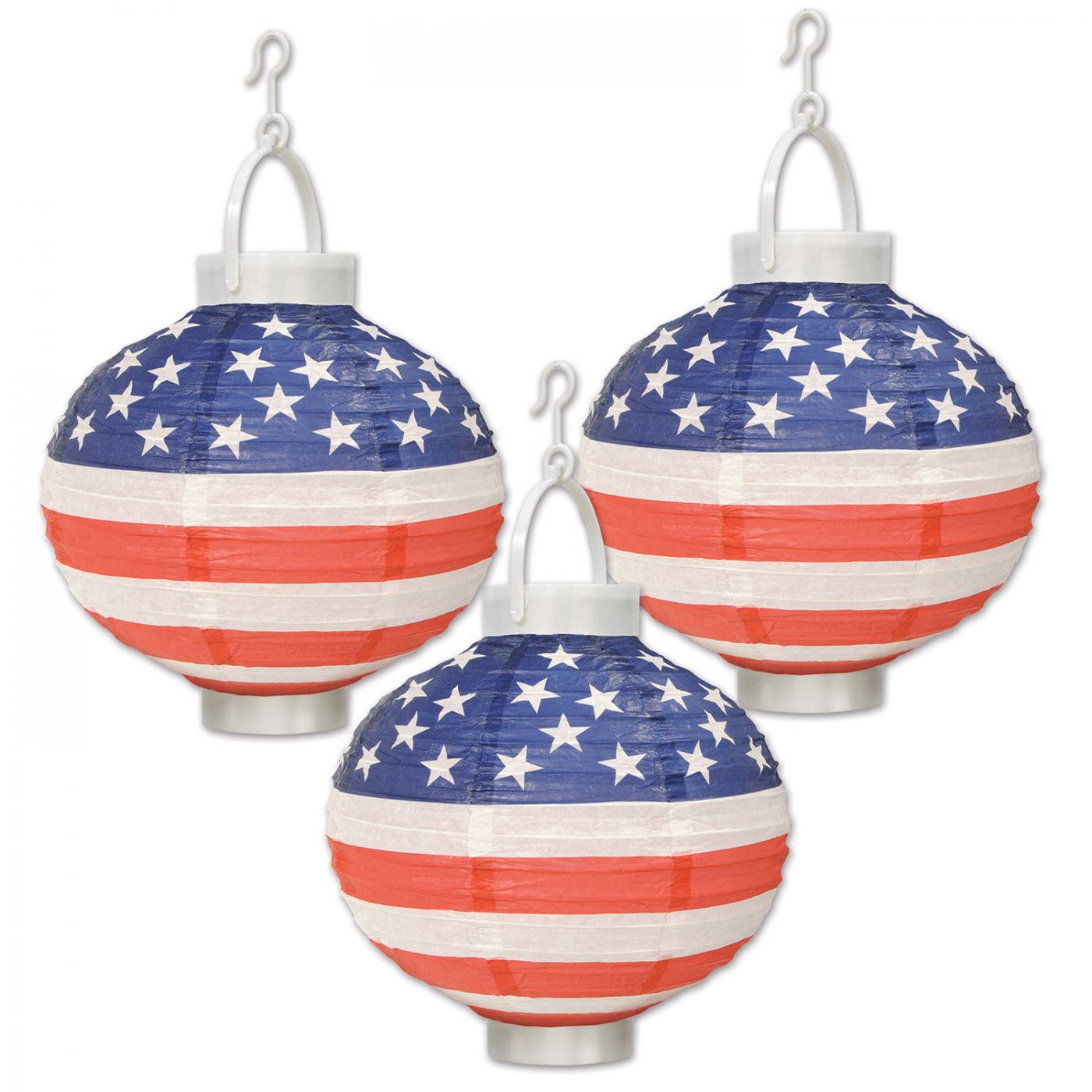 Light-Up Patriotic Paper Lanterns (6) image