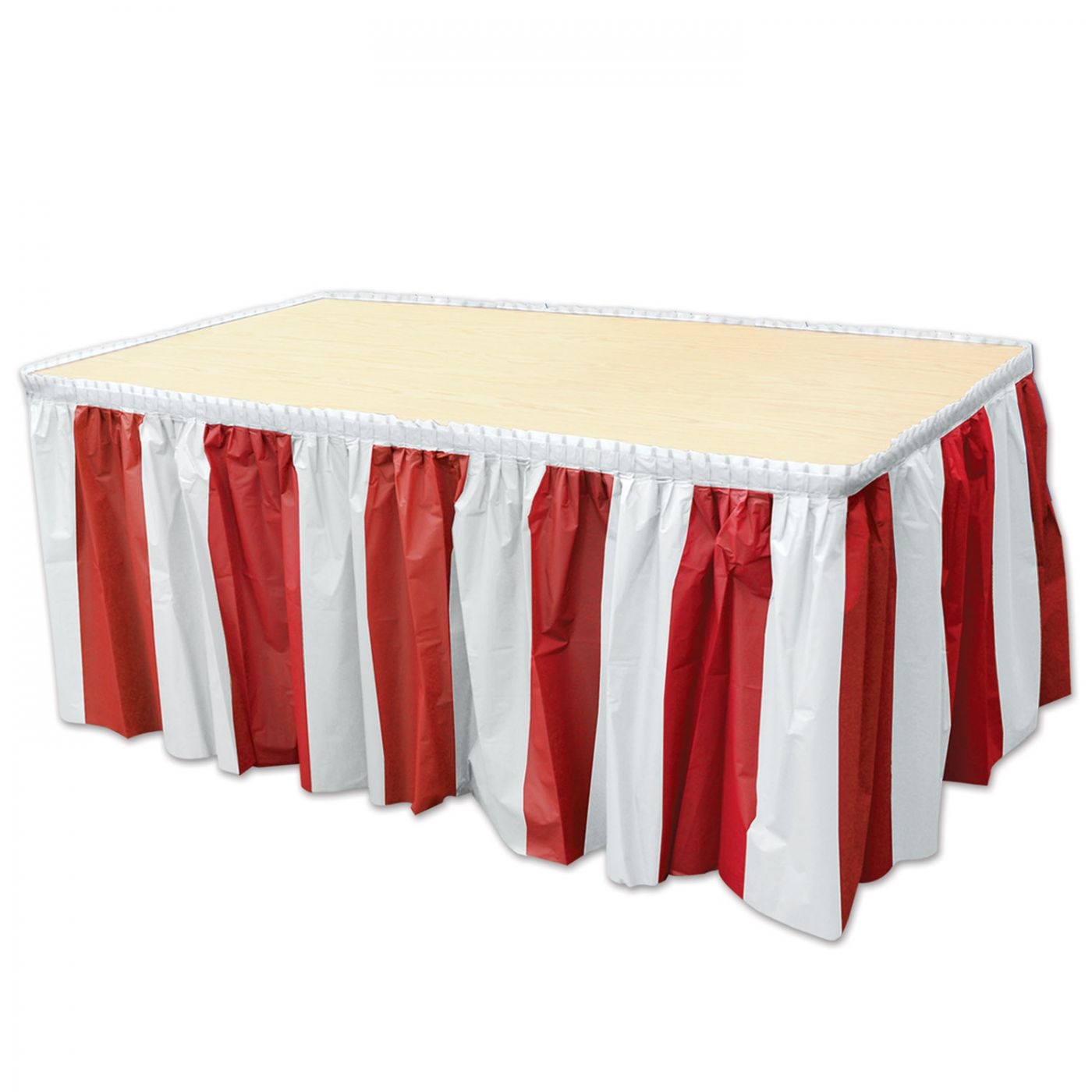 Red & White Stripes Table Skirting (6) image