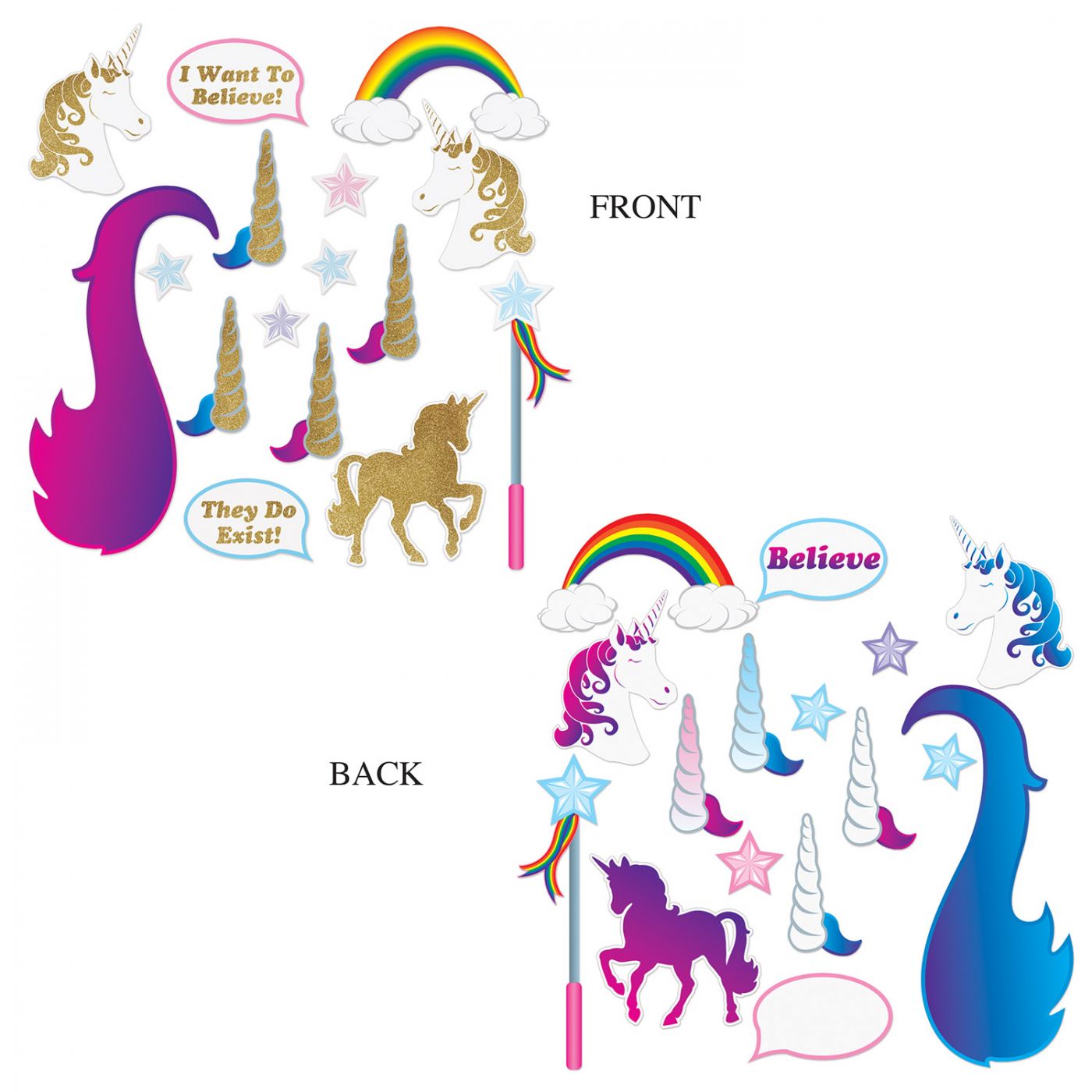 Unicorn Glittered Photo Fun Signs (12) image