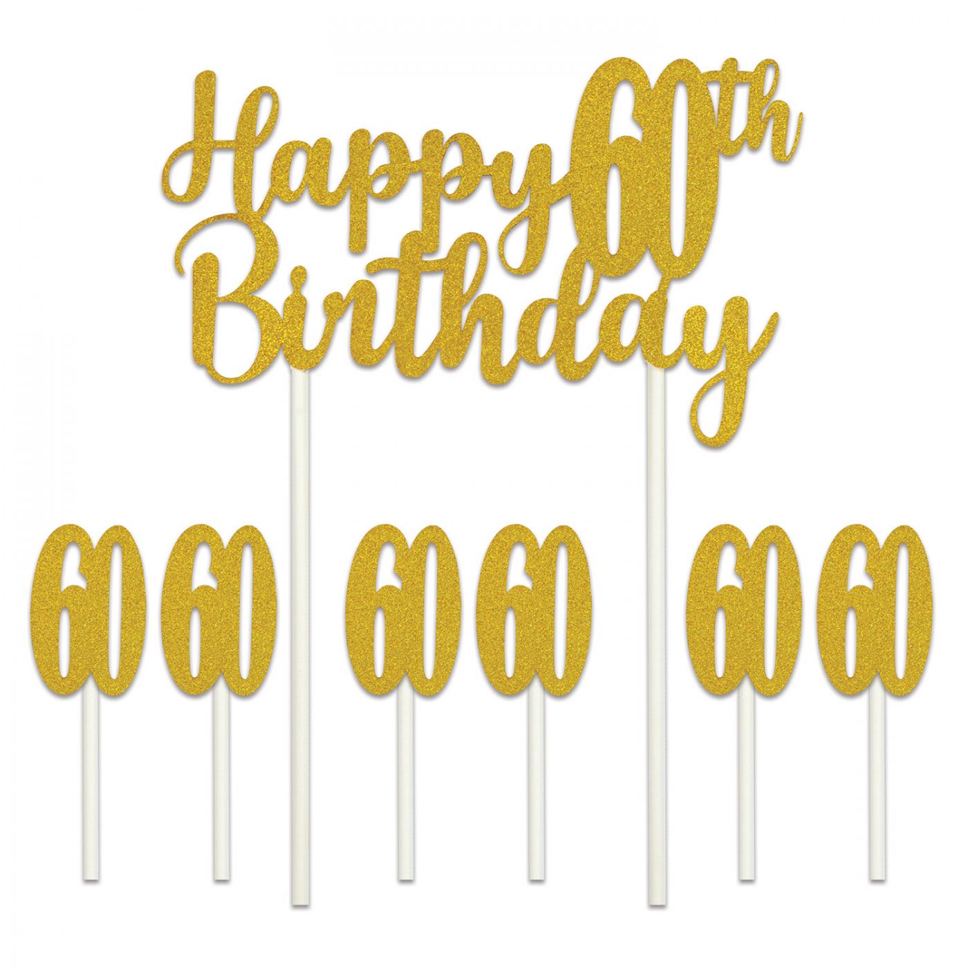 Happy  60th  Birthday Cake Topper image