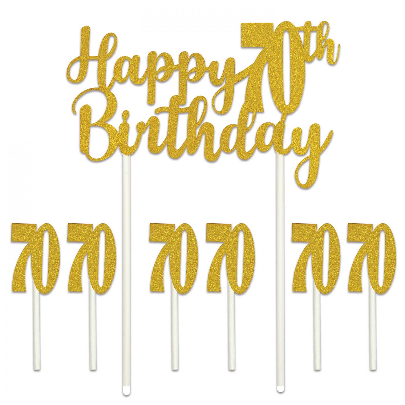 Happy  70th  Birthday Cake Topper image