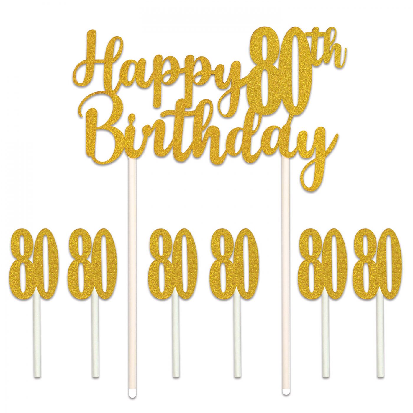 Happy  80th  Birthday Cake Topper image