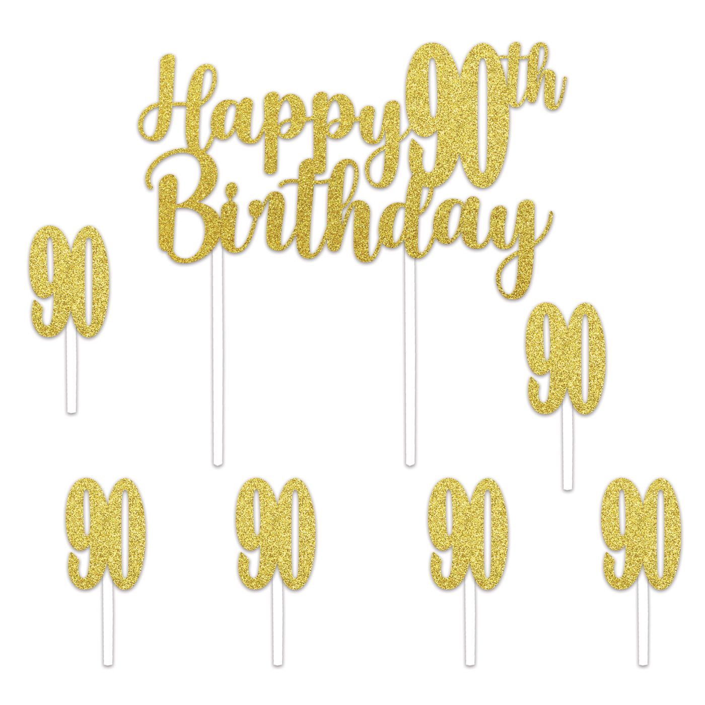 Happy "90th" Birthday Cake Topper (12) image