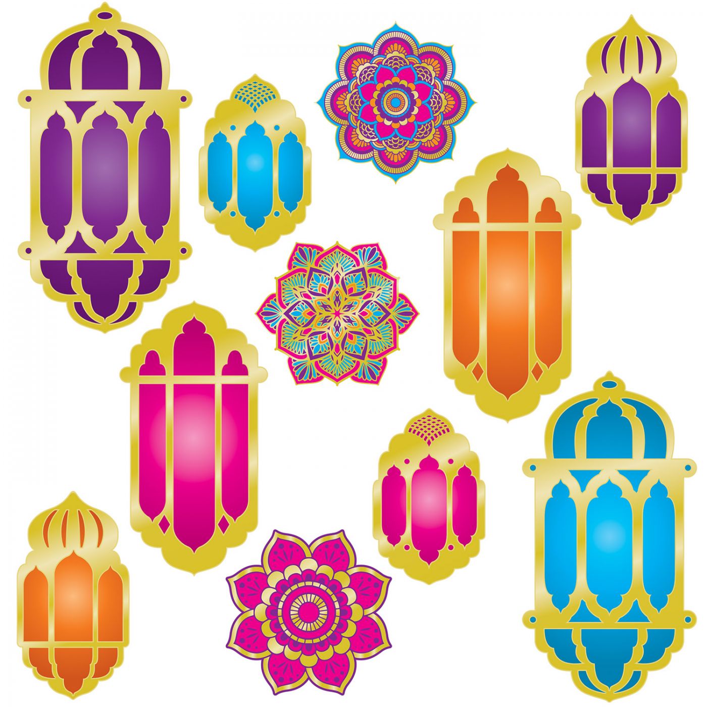 Foil Lantern & Mandala Cutouts (12) image