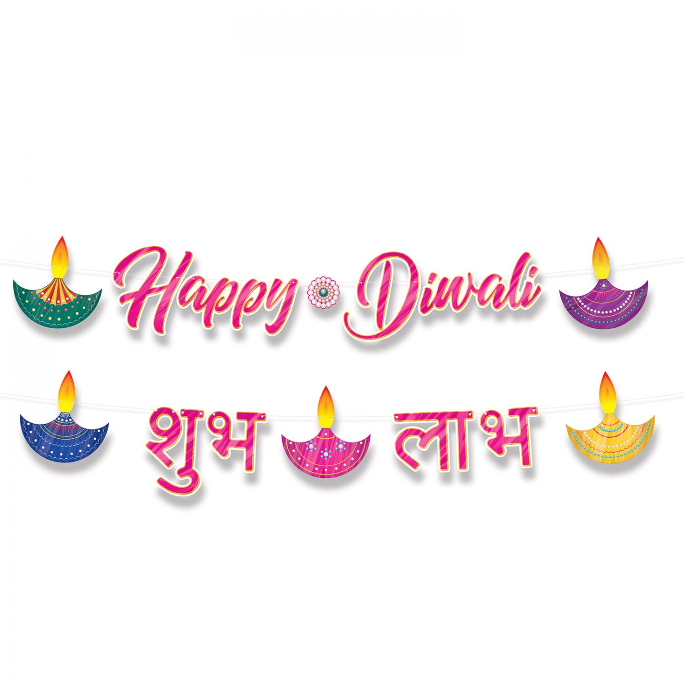 Foil Diwali Streamer Set (12) image