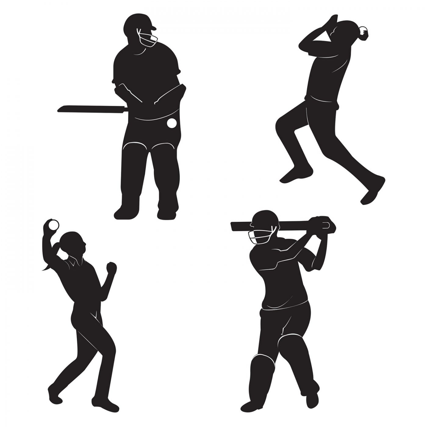 Cricket Player Silhouettes (12) image