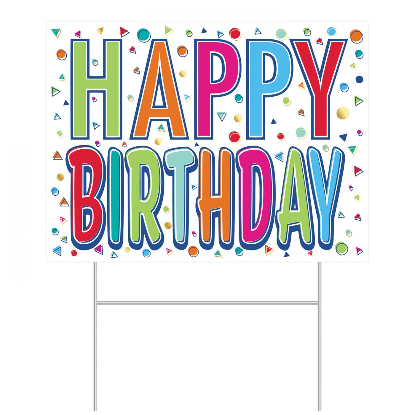 Plastic Happy Birthday Yard Sign (6) image