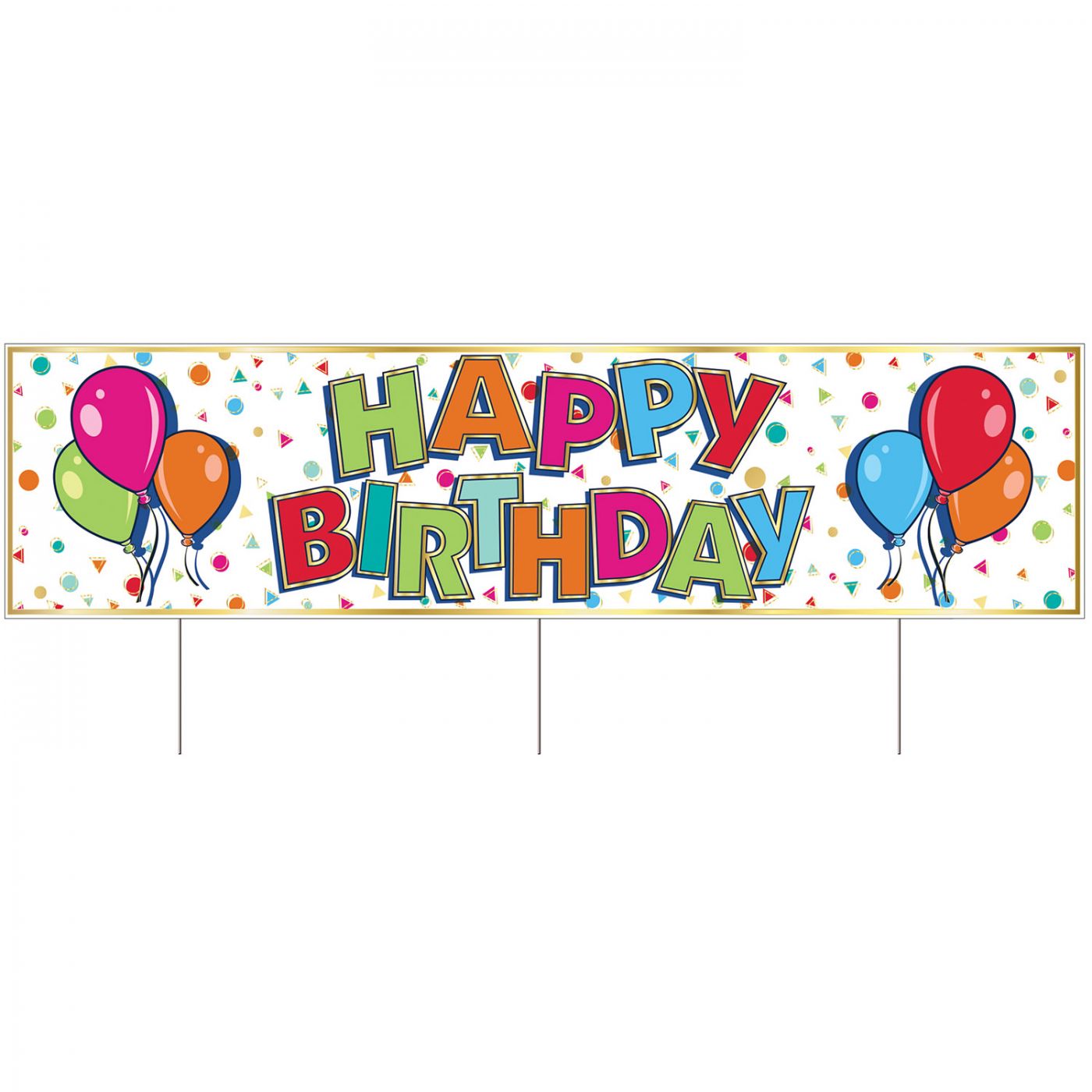 Plastic Jumbo Happy Birthday Yard Sign (6) image