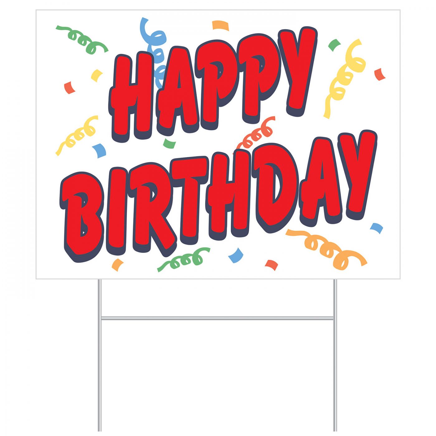 Plastic Happy Birthday Yard Sign (6) image