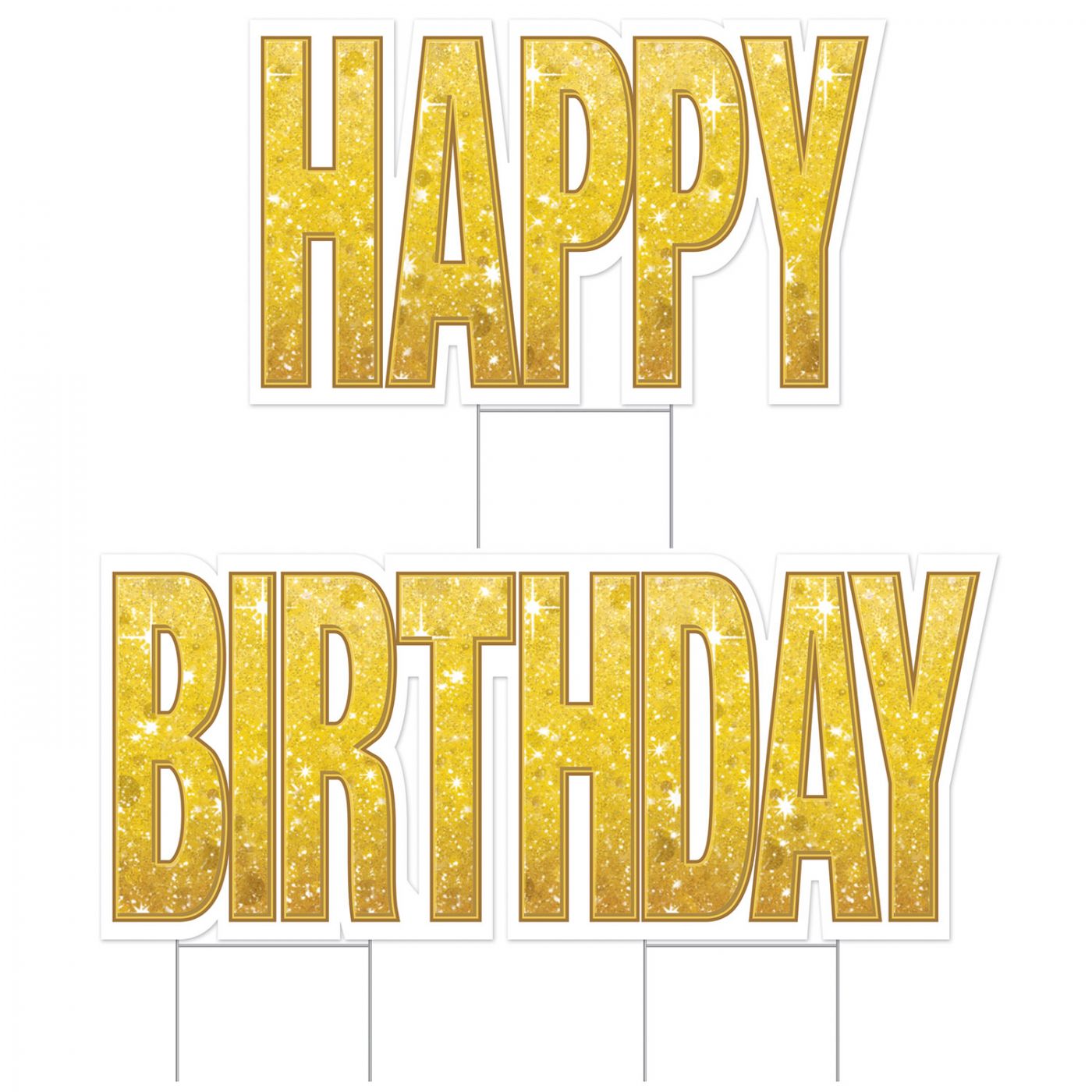 Plastic Jumbo Happy Birthday Yard Sign Set (4) image