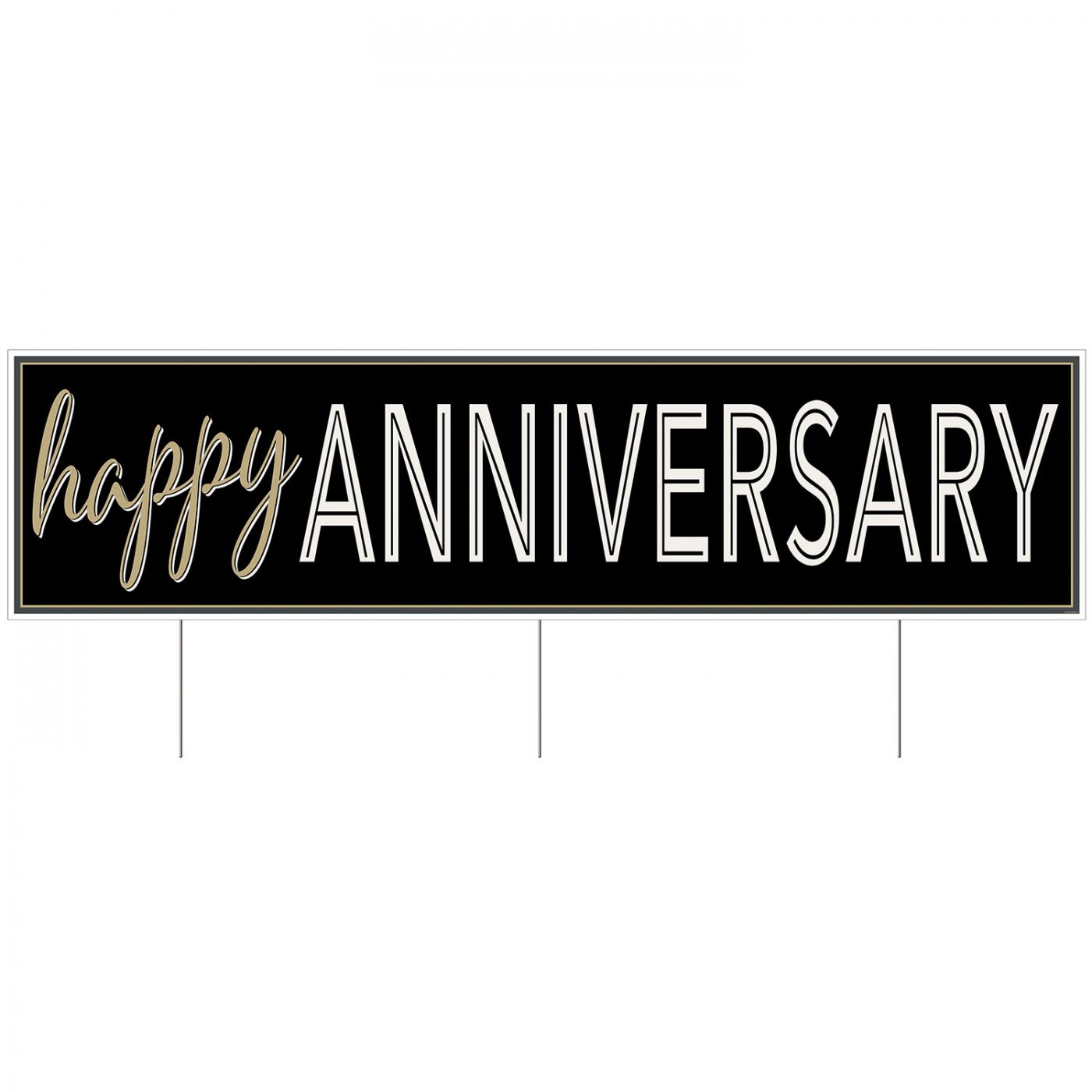 Plastic Jumbo Happy Anniversary Yard Sign (6) image