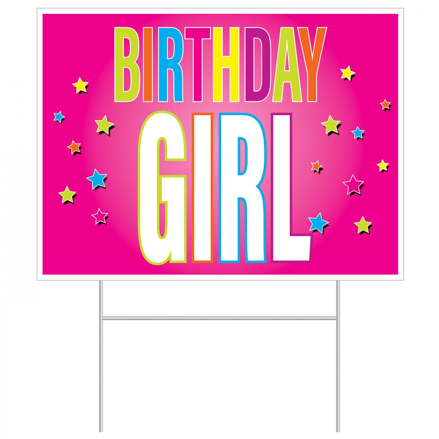 Plastic Birthday Girl Yard Sign (6) image