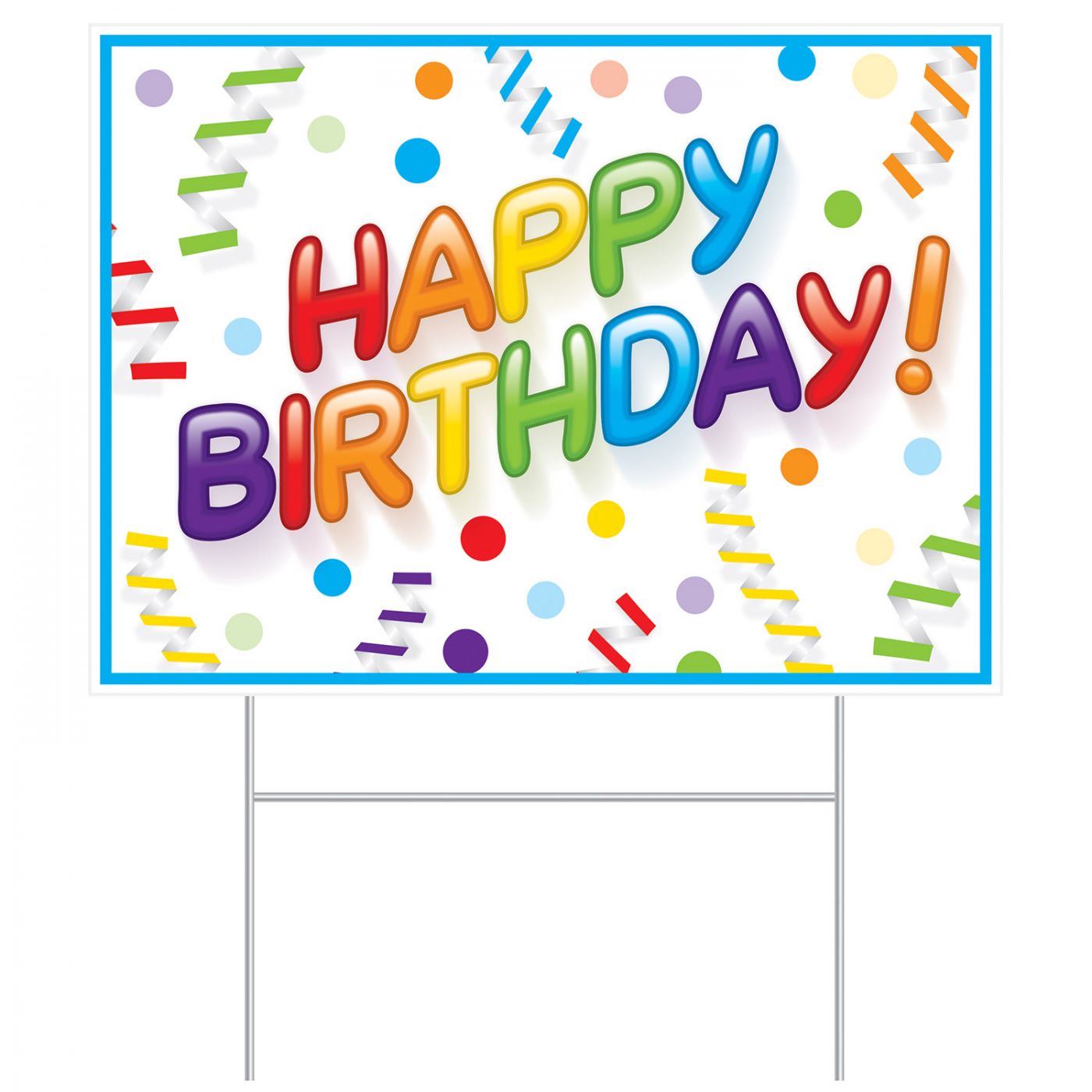 Plastic Happy Birthday Yard Sign (6) image