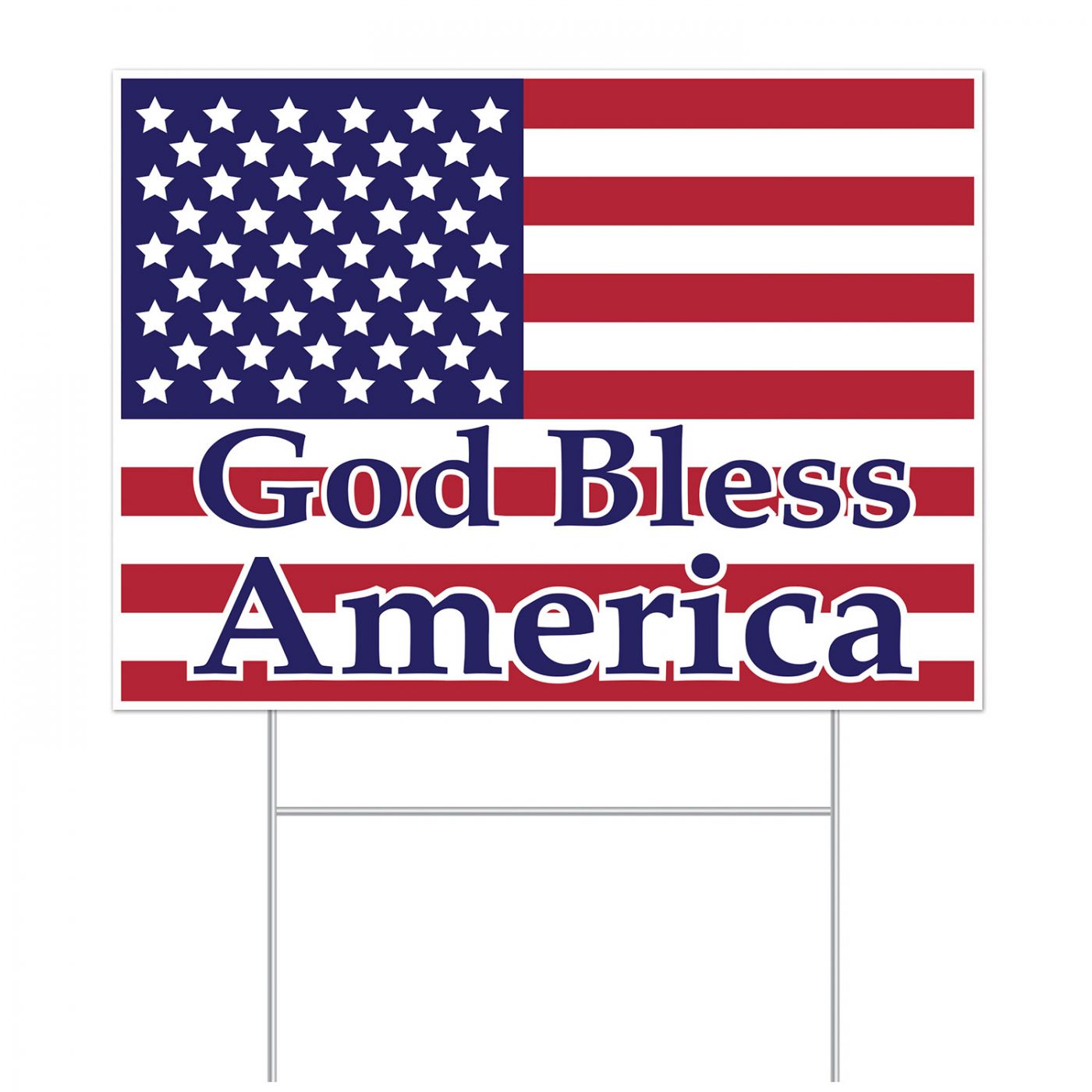 Plastic God Bless America Yard Sign (6) image