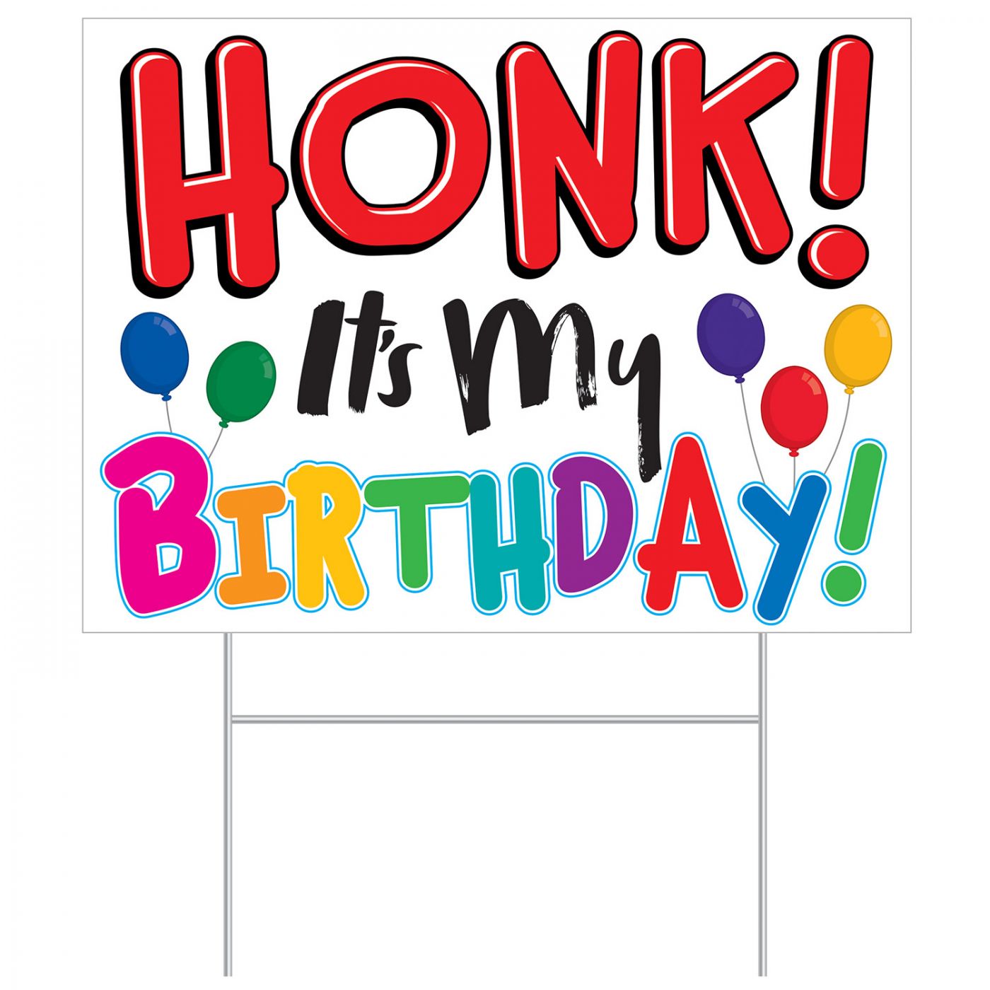 Plastic Honk! It's My Birthday Yard Sign (6) image