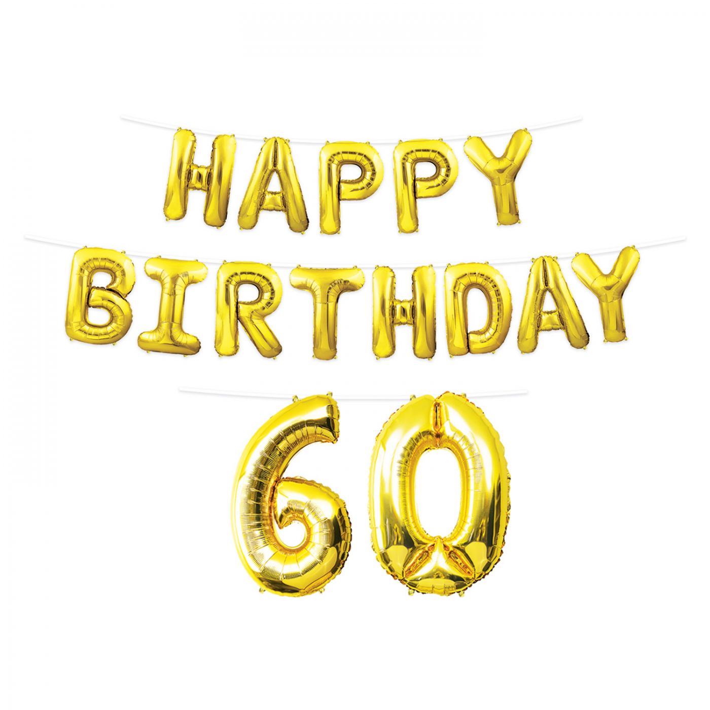 Happy Birthday 60 Balloon Streamer (6) image