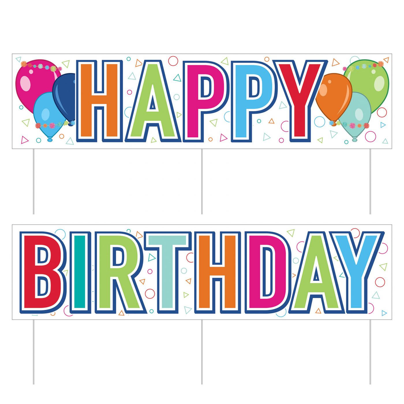 Plastic Jumbo Happy Birthday Yard Sign Set (6) image