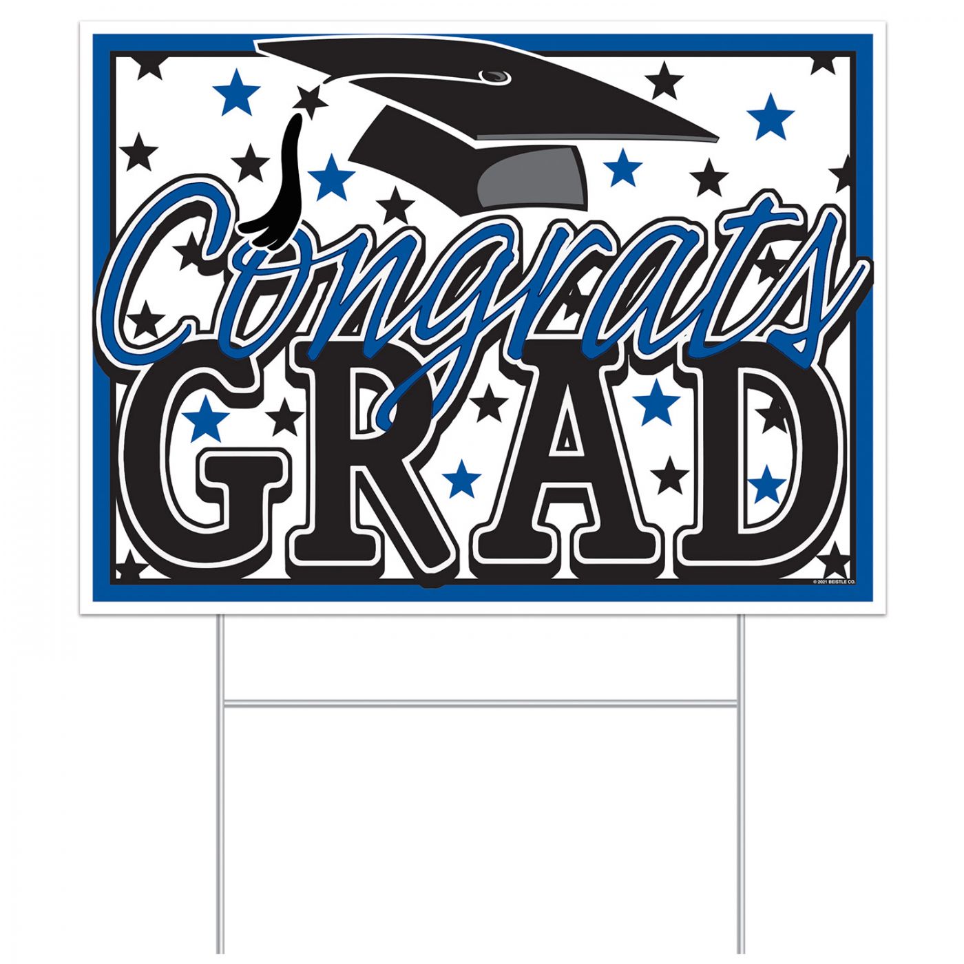 PLASTIC CONGRATS GRAD YARD SIGN (6) image