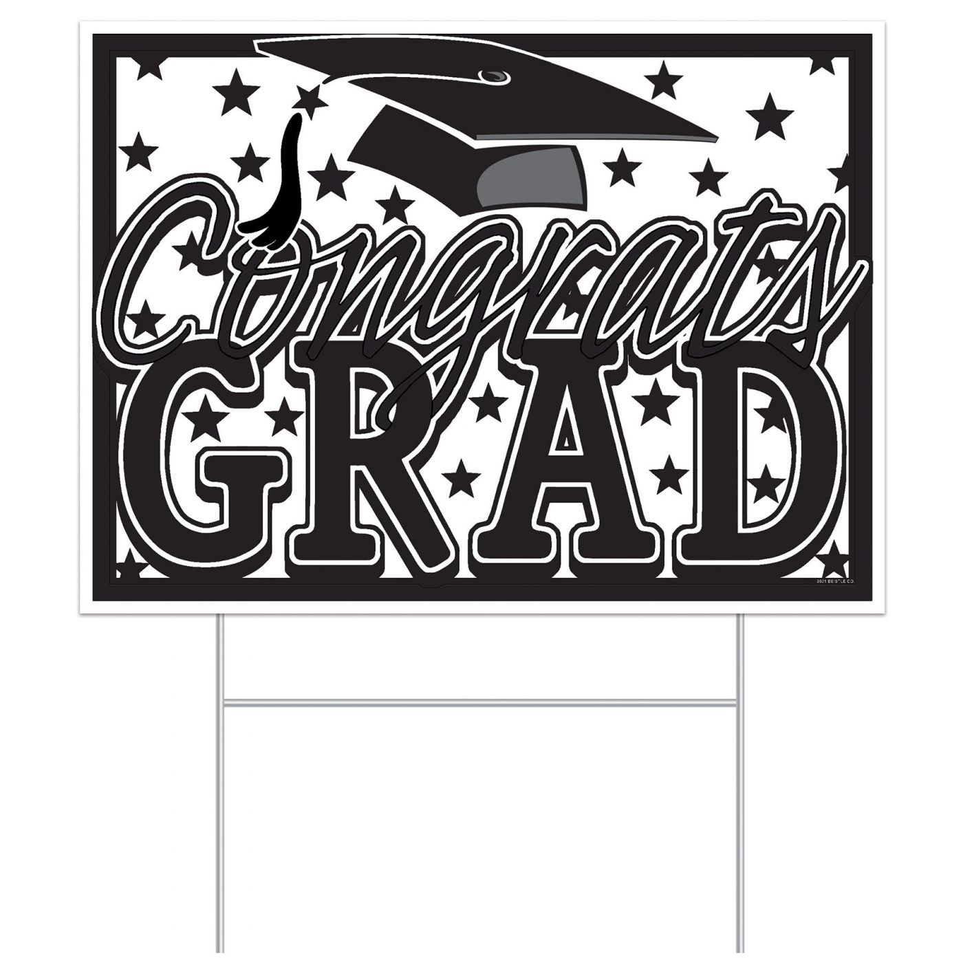 Plastic Congrats Grad Yard Sign (6) image