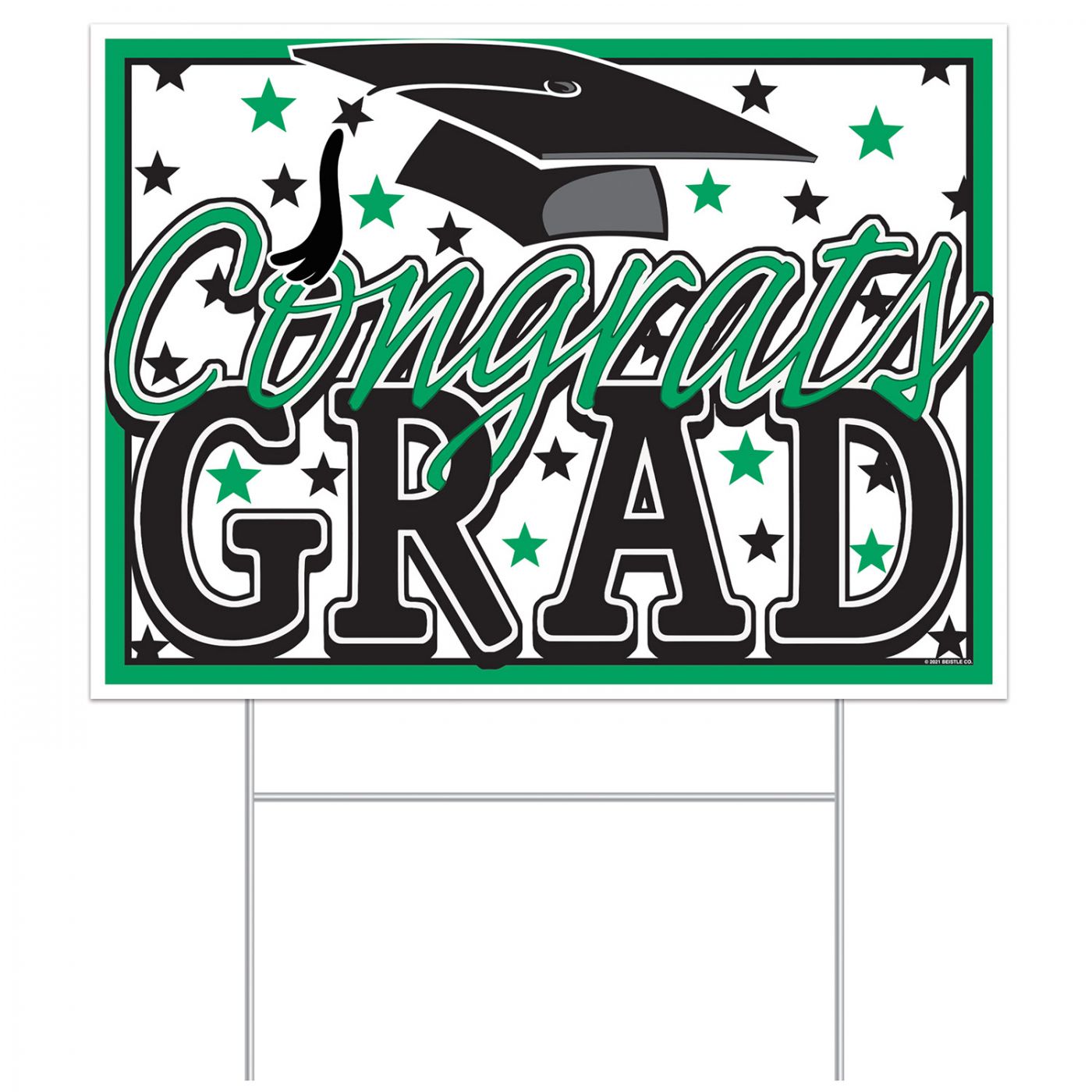 PLASTIC CONGRATS GRAD YARD SIGN (6) image