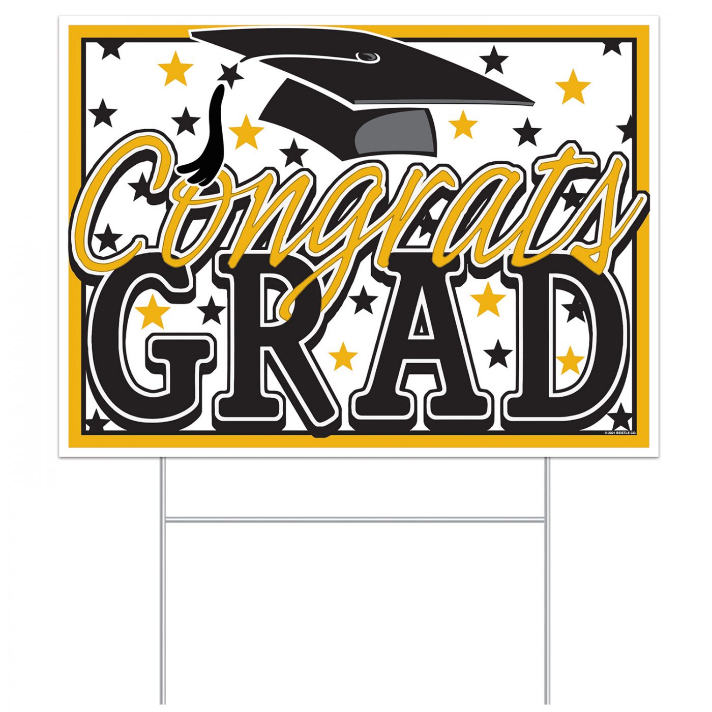 PLASTIC CONGRATS GRAD YARD SIGN (6) image