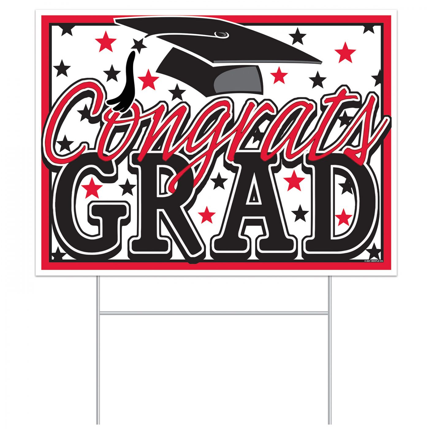 PLASTIC CONGRATS GRAD YARD SIGN (6) image