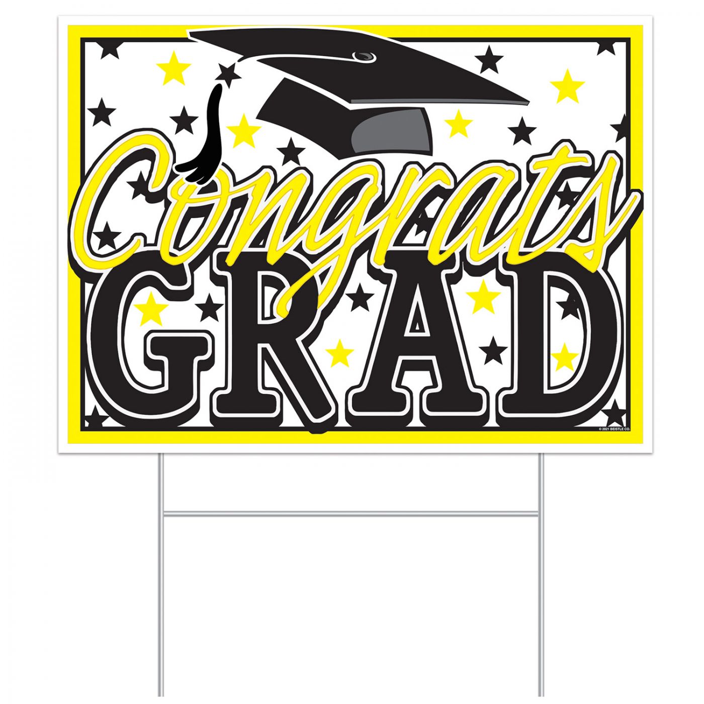 PLASTIC CONGRATS GRAD YARD SIGN (6) image