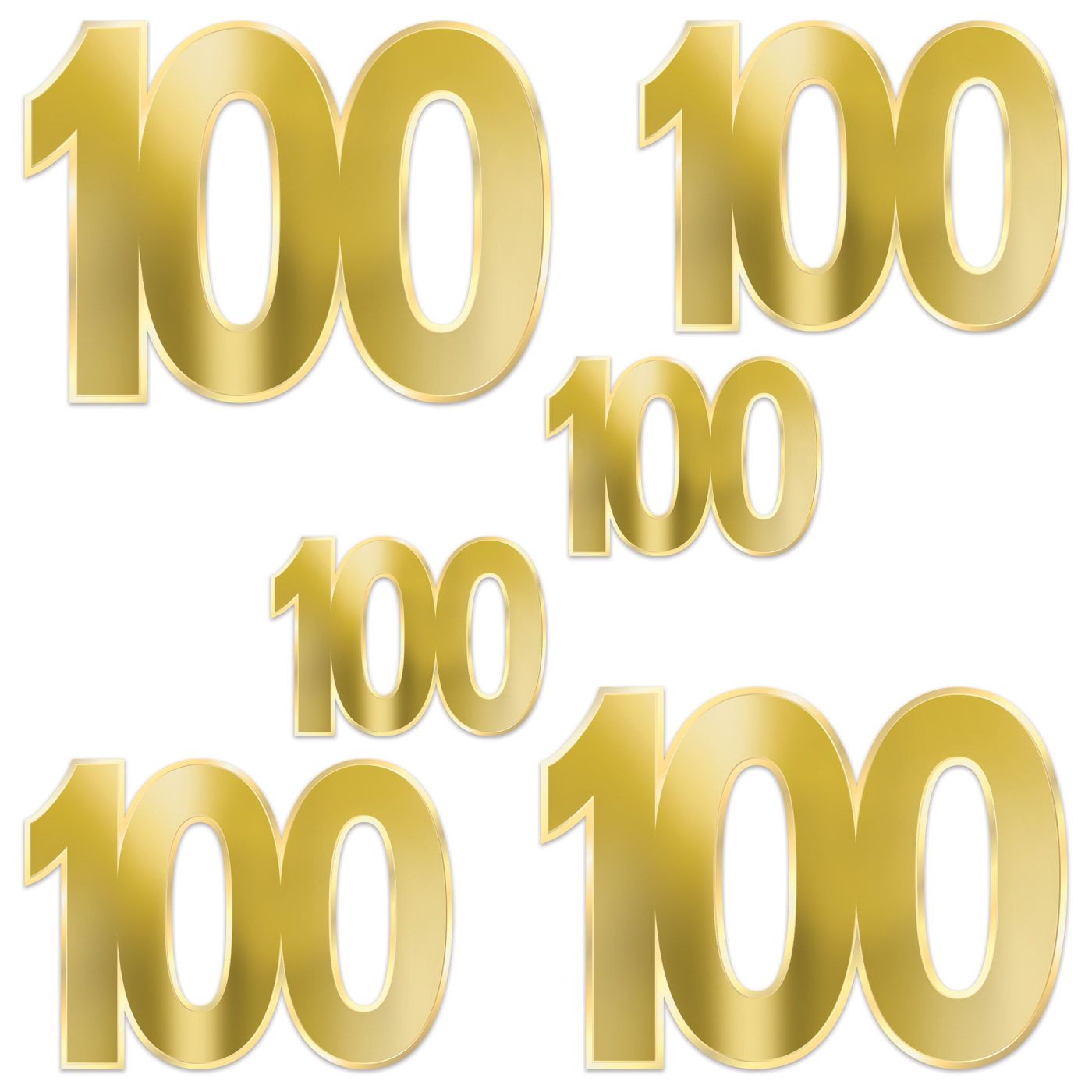 Foil "100" Birthday Cutouts (12) image