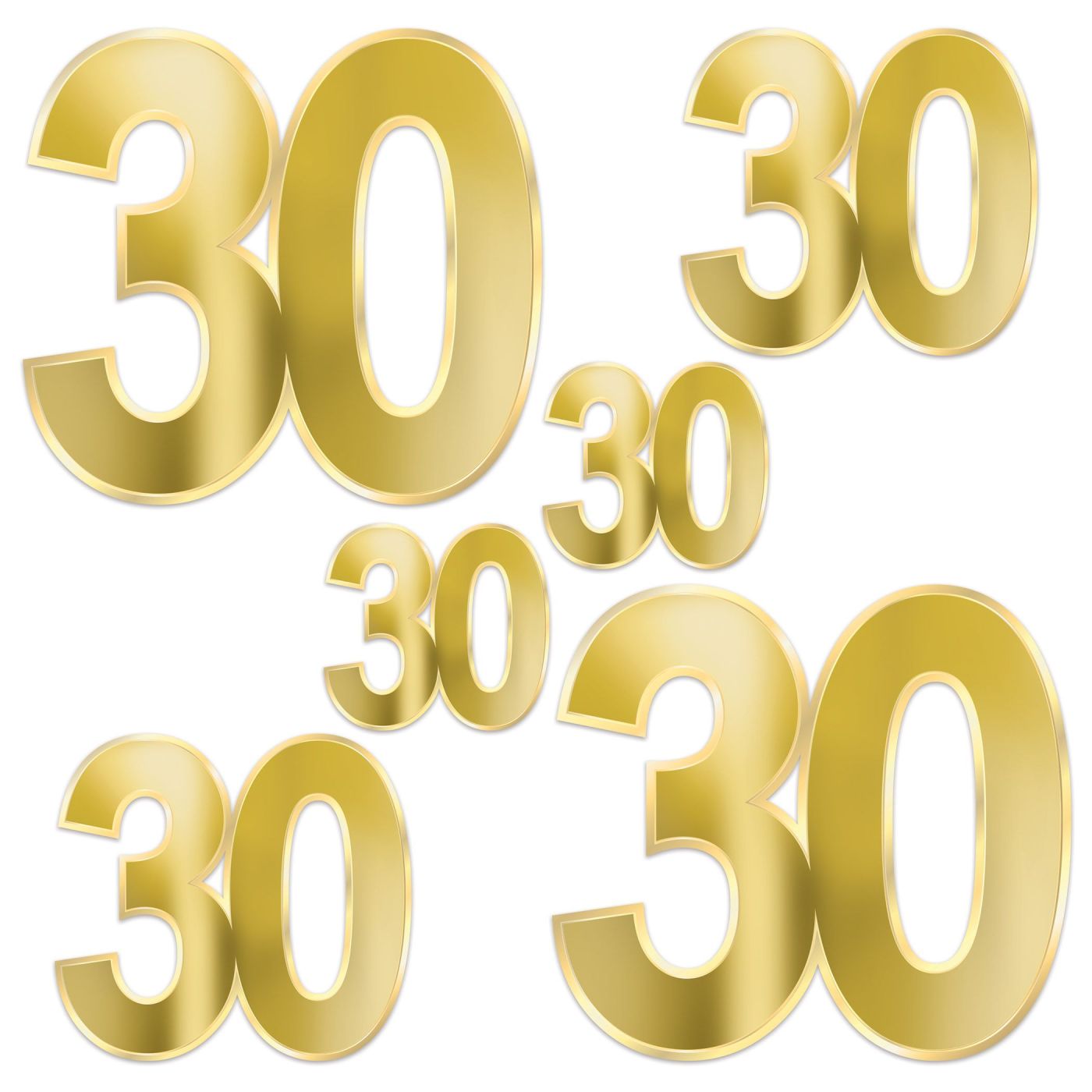 Foil "30" Birthday Cutouts (12) image