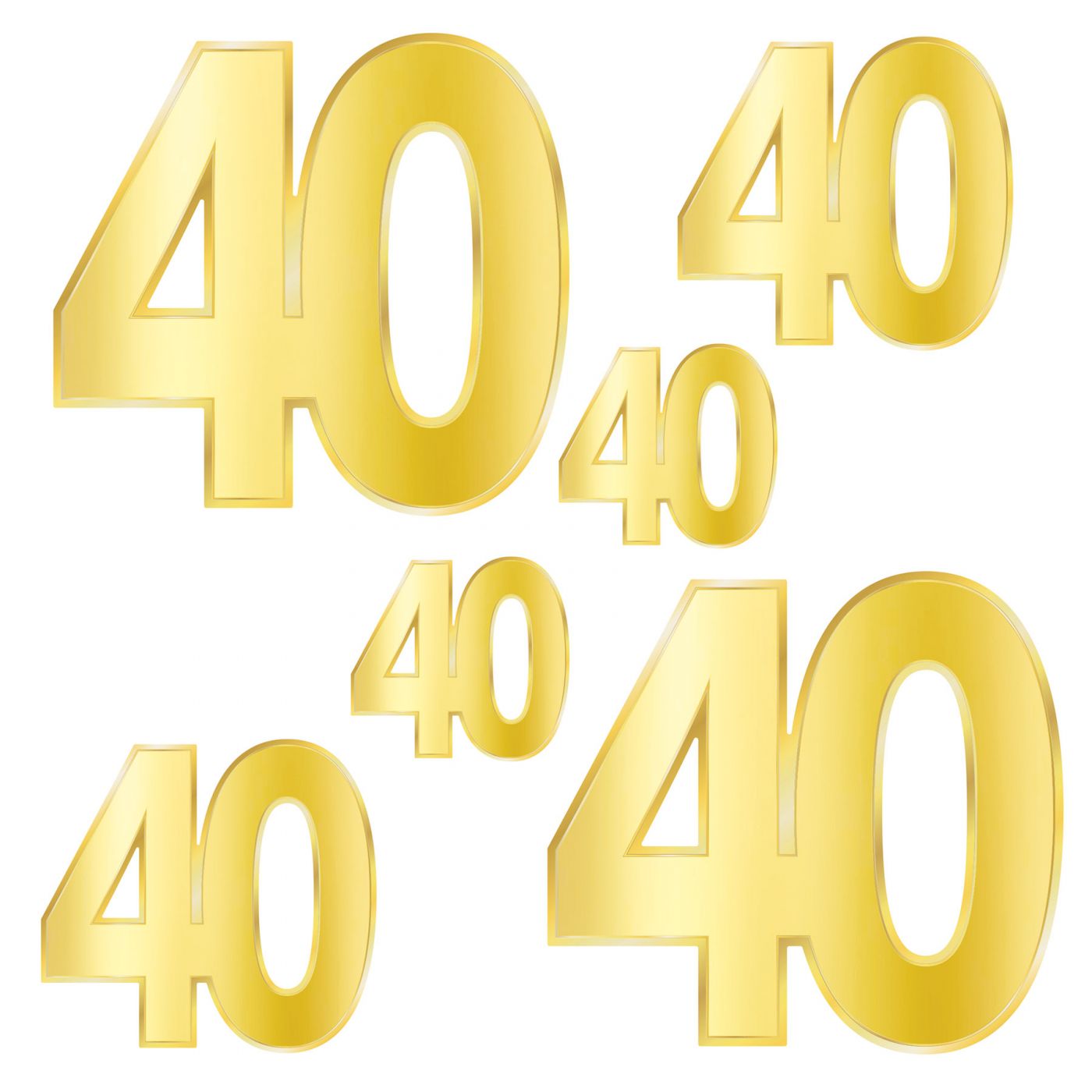 Foil 40 Birthday Cutouts (12) image
