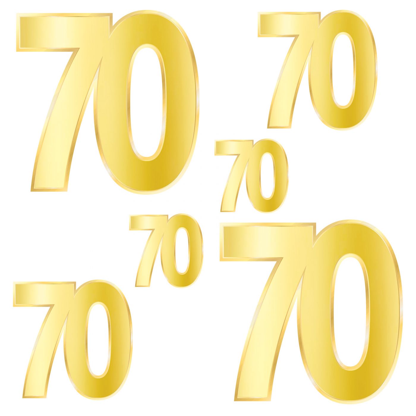 Foil 70 Birthday Cutouts (12) image