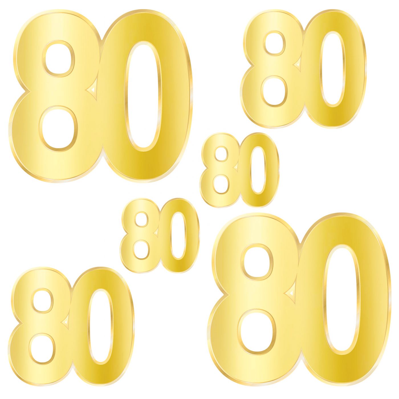 Foil 80 Birthday Cutouts (12) image