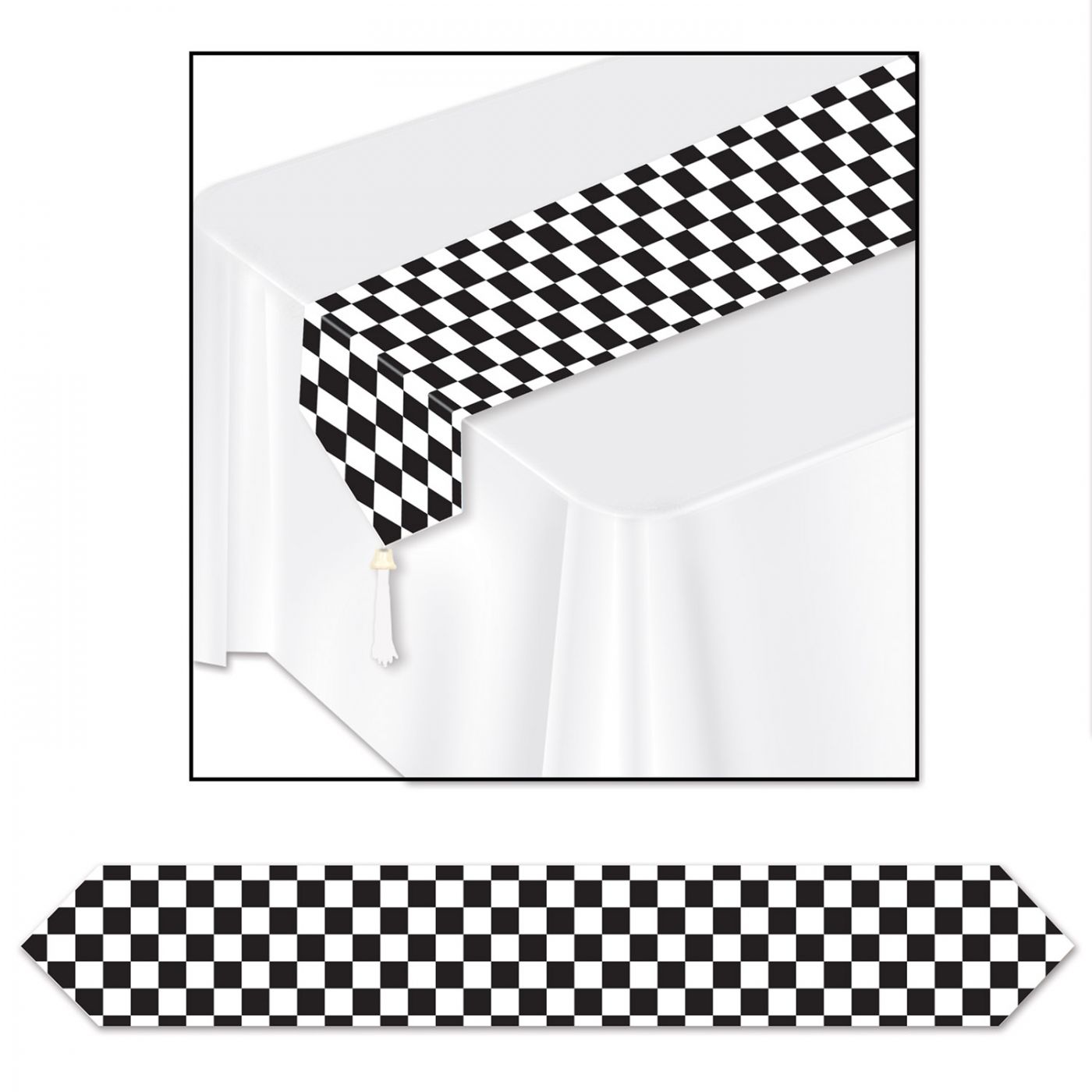 Printed Checkered Table Runner (12) image
