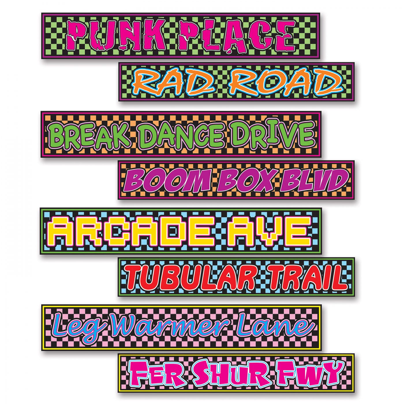 80's Street Sign Cutouts (12) image