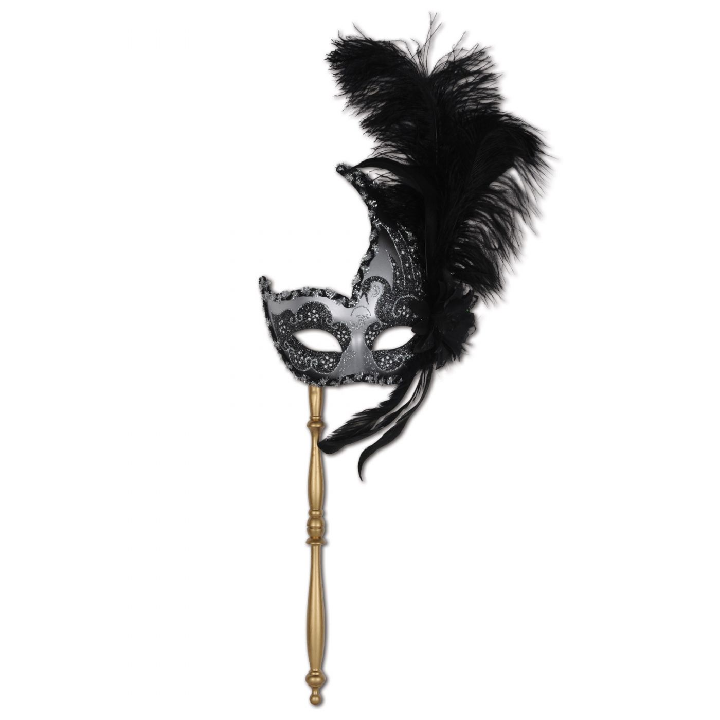 Feathered Mask w/Stick (12) image