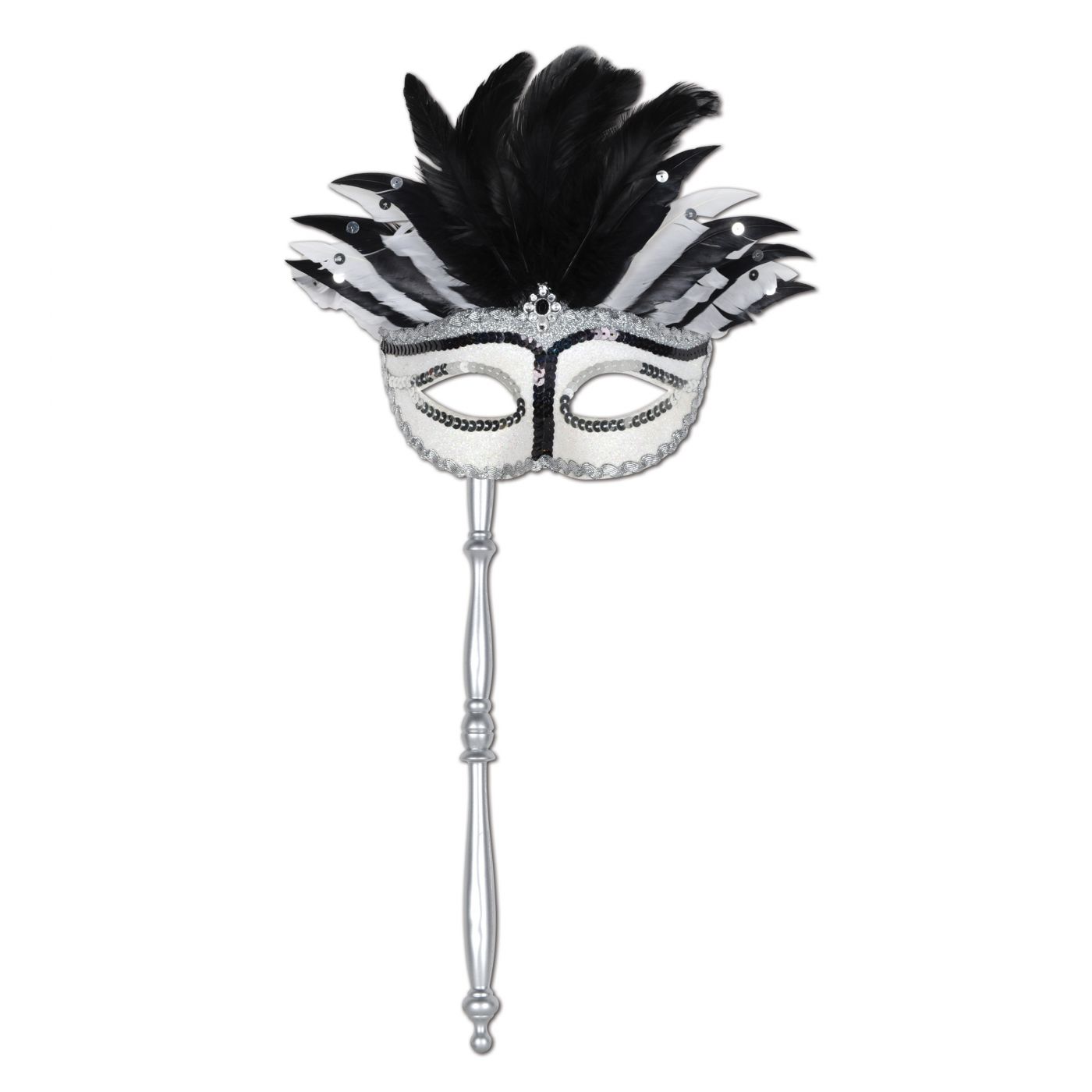 Feathered Mask with Stick (12) image