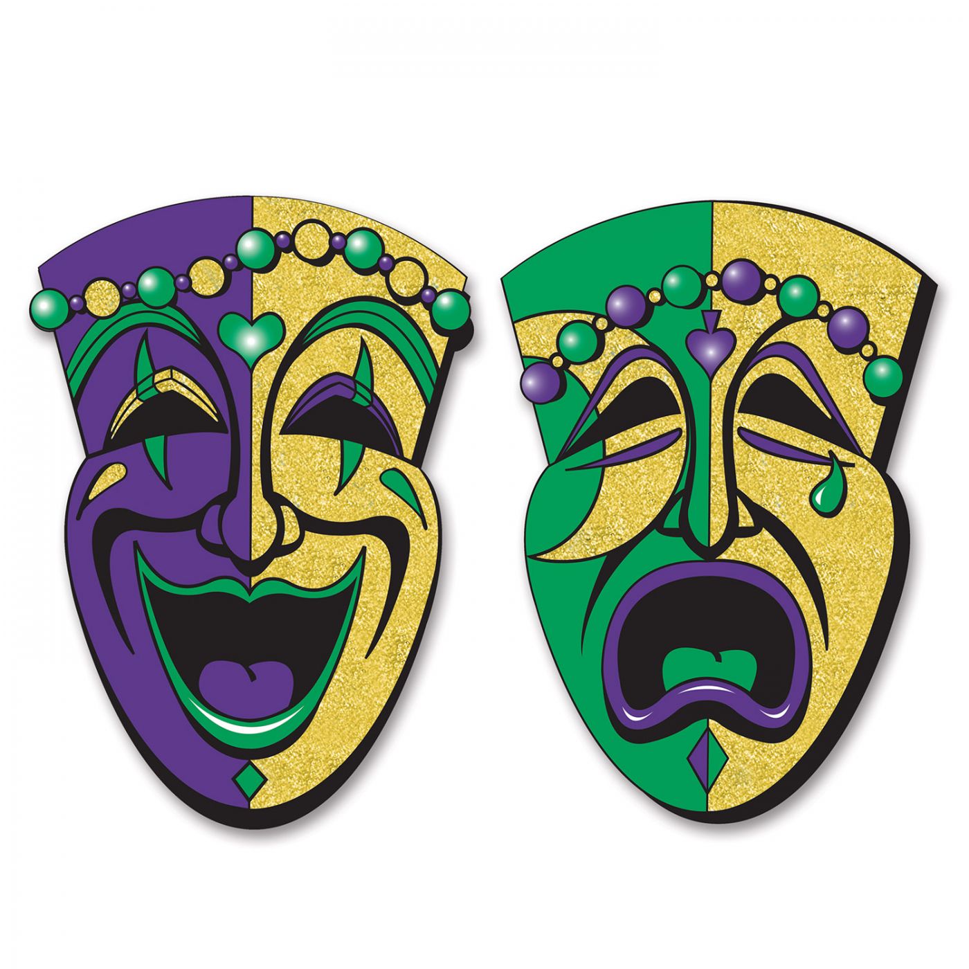 Jumbo Gltrd Comedy&Tragedy Face Cutouts (12) image