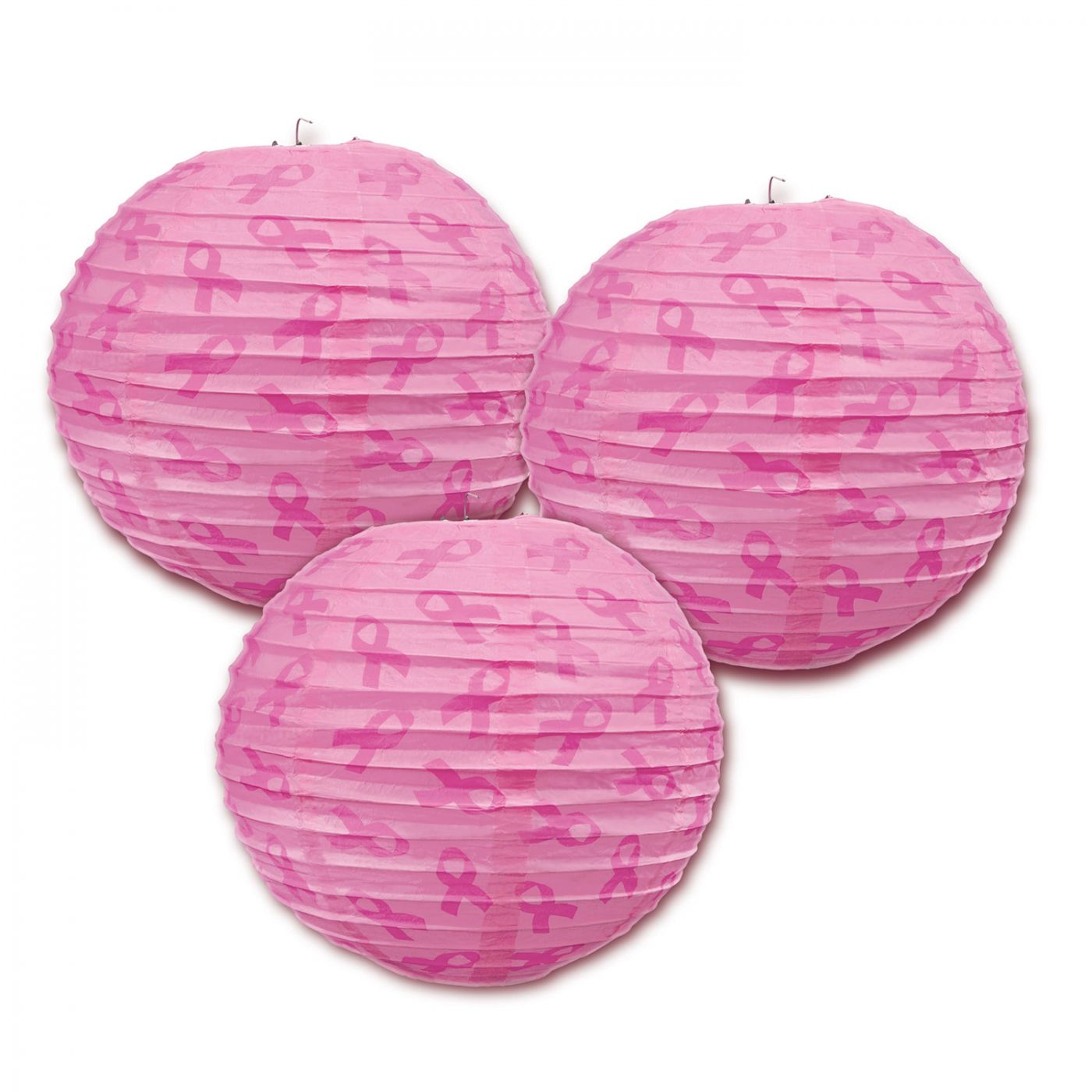 Pink Ribbon Paper Lanterns (6) image