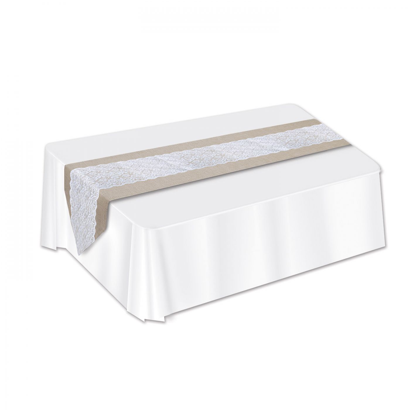 Lace & Burlap Table Runner (12) image