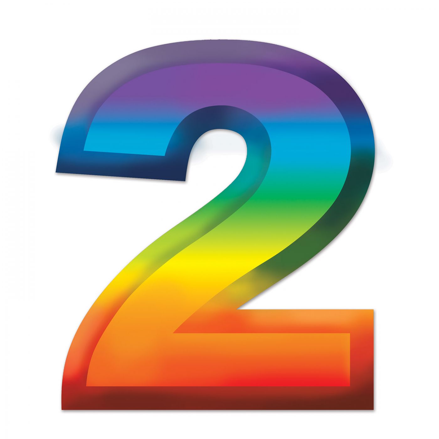 Multi-Color Plastic 3-D Number  2  (24) image