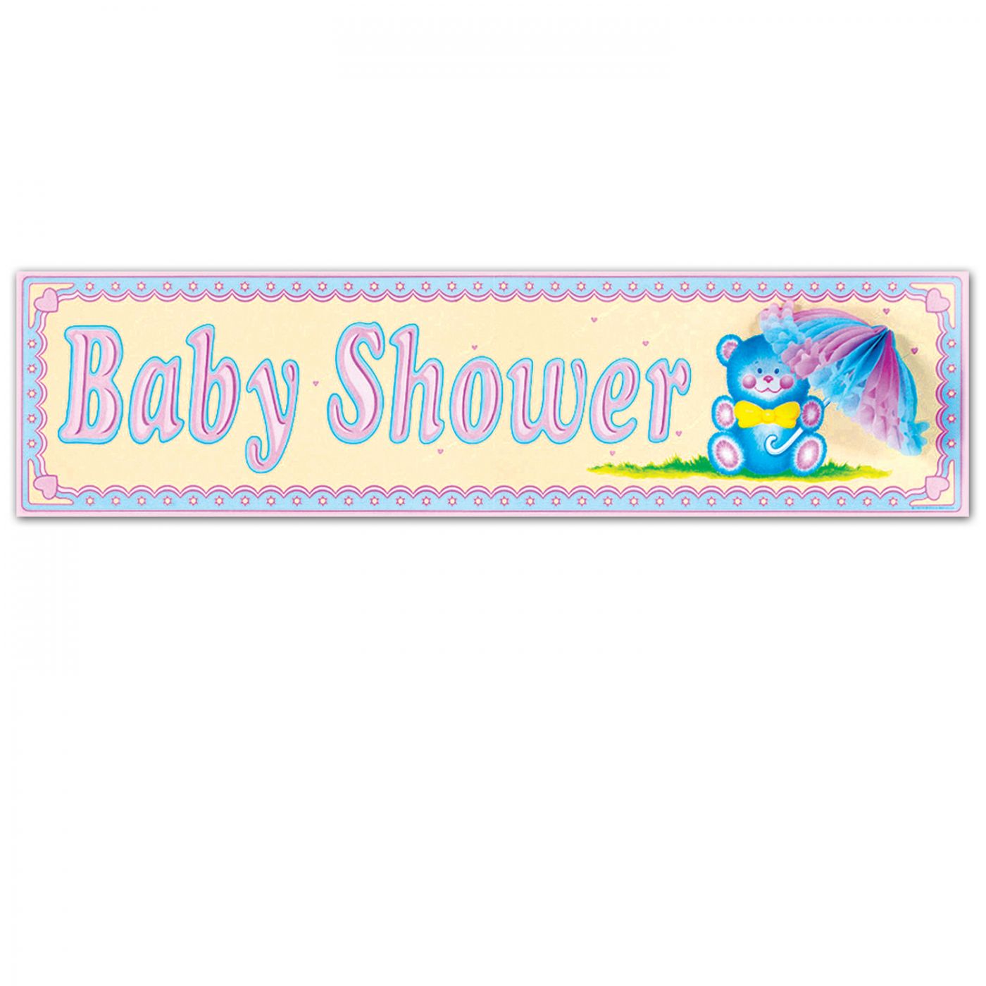 Image of Baby Shower Sign w/Tissue Parasol (12)