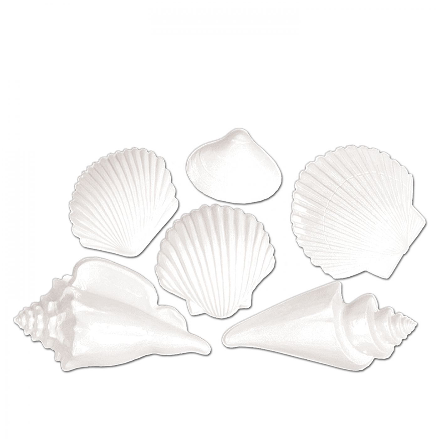 White Plastic Seashells (12) image