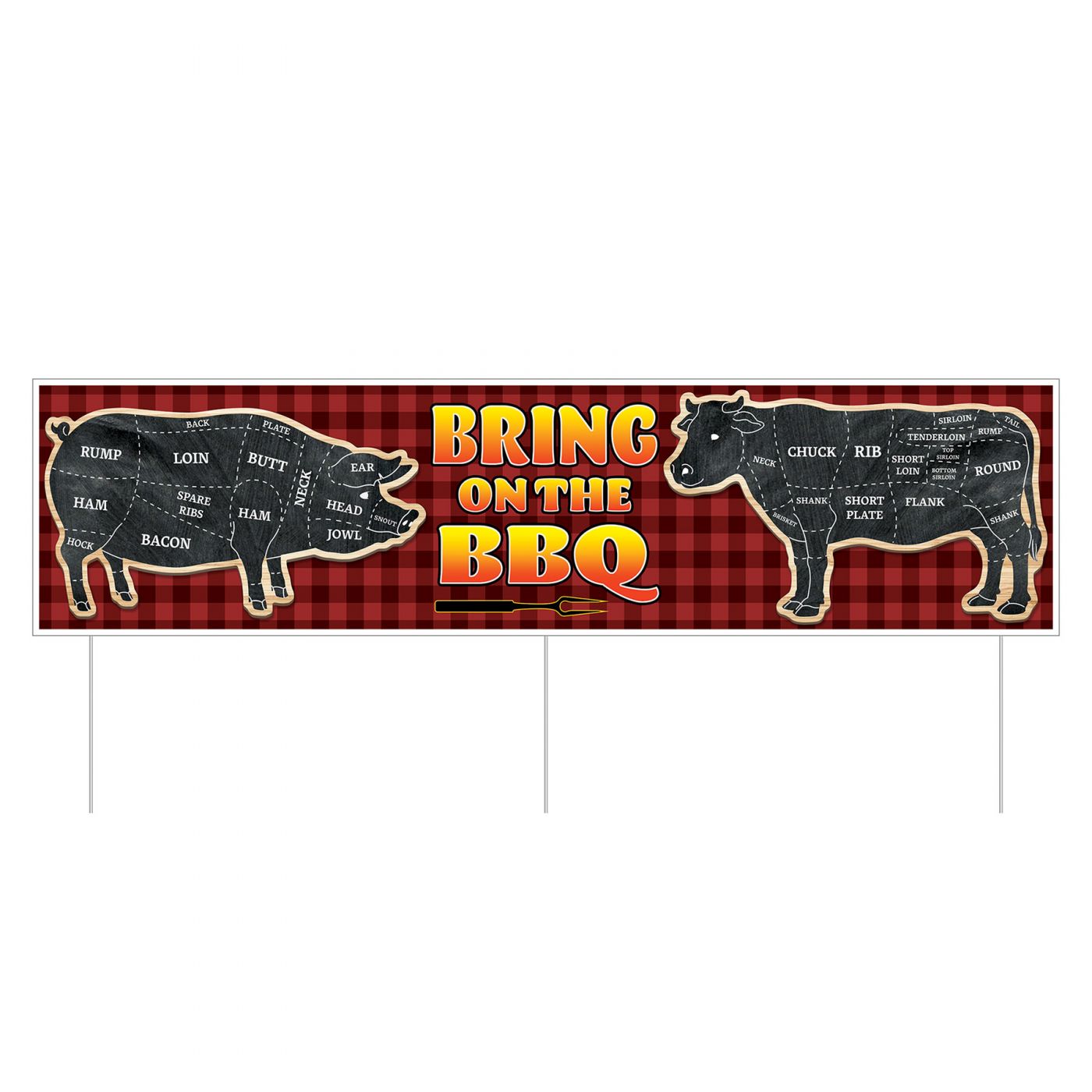 Plastic Jumbo Bring On the BBQ Yard Sign (6) image