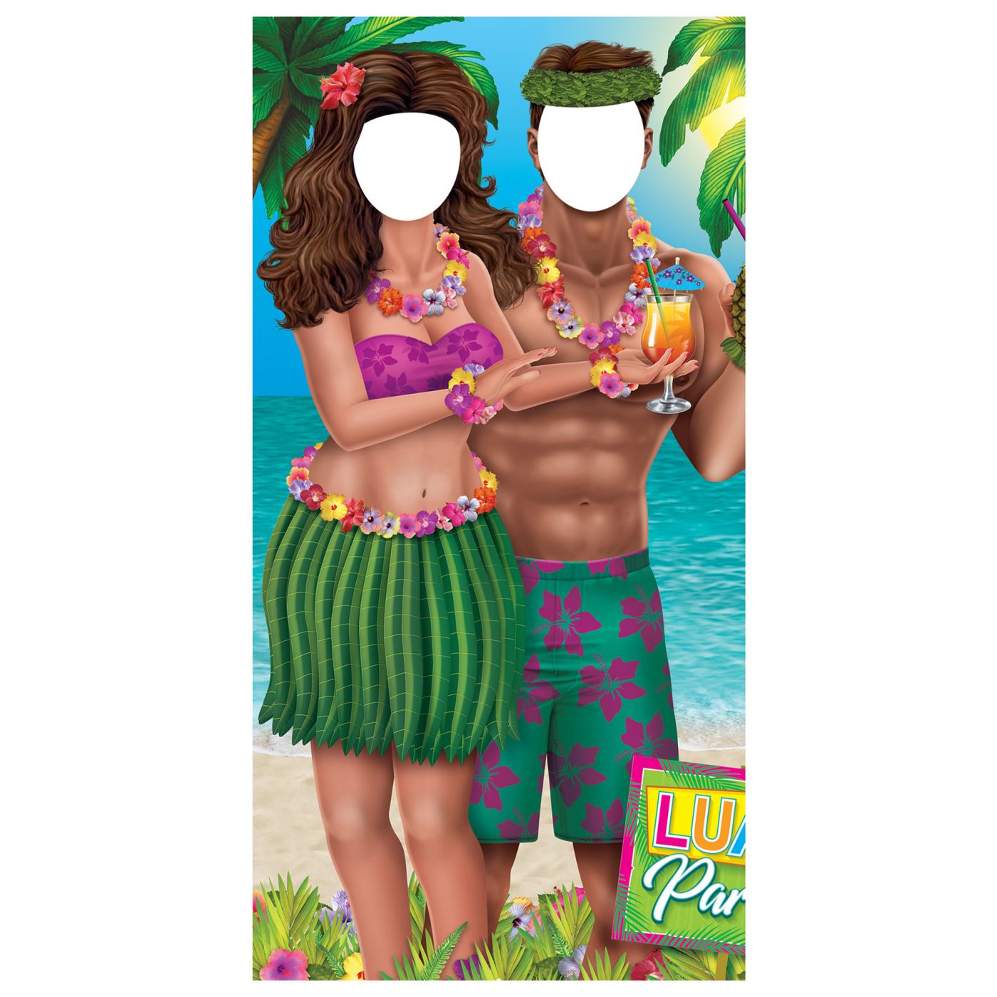 Luau Couple Photo Prop Stand-Up (4) image