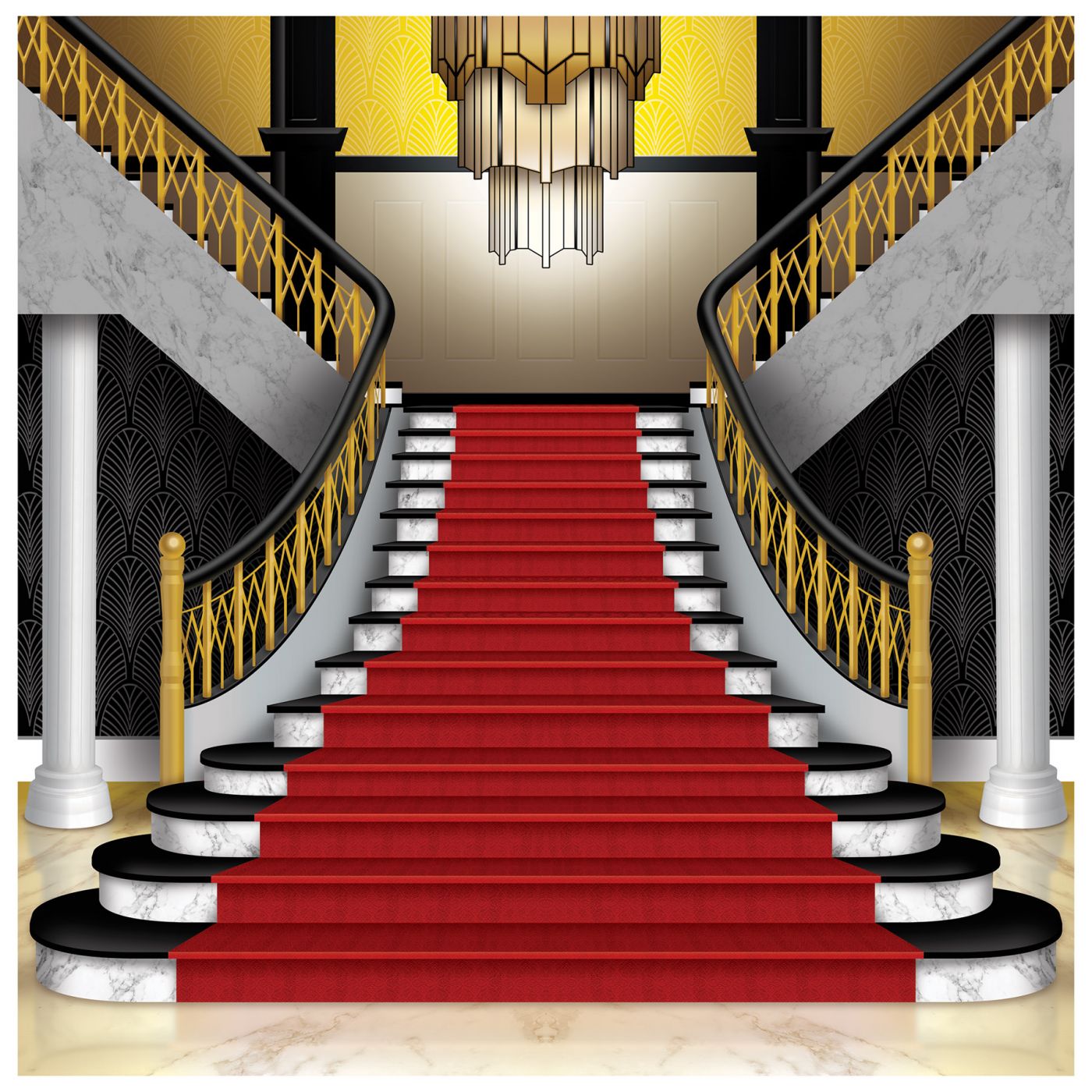 Red Carpet Grand Staircase Photo Prop (1) image