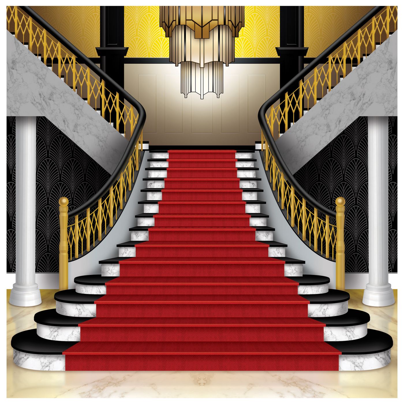 Red Carpet Grand Staircase Photo Prop (1) image