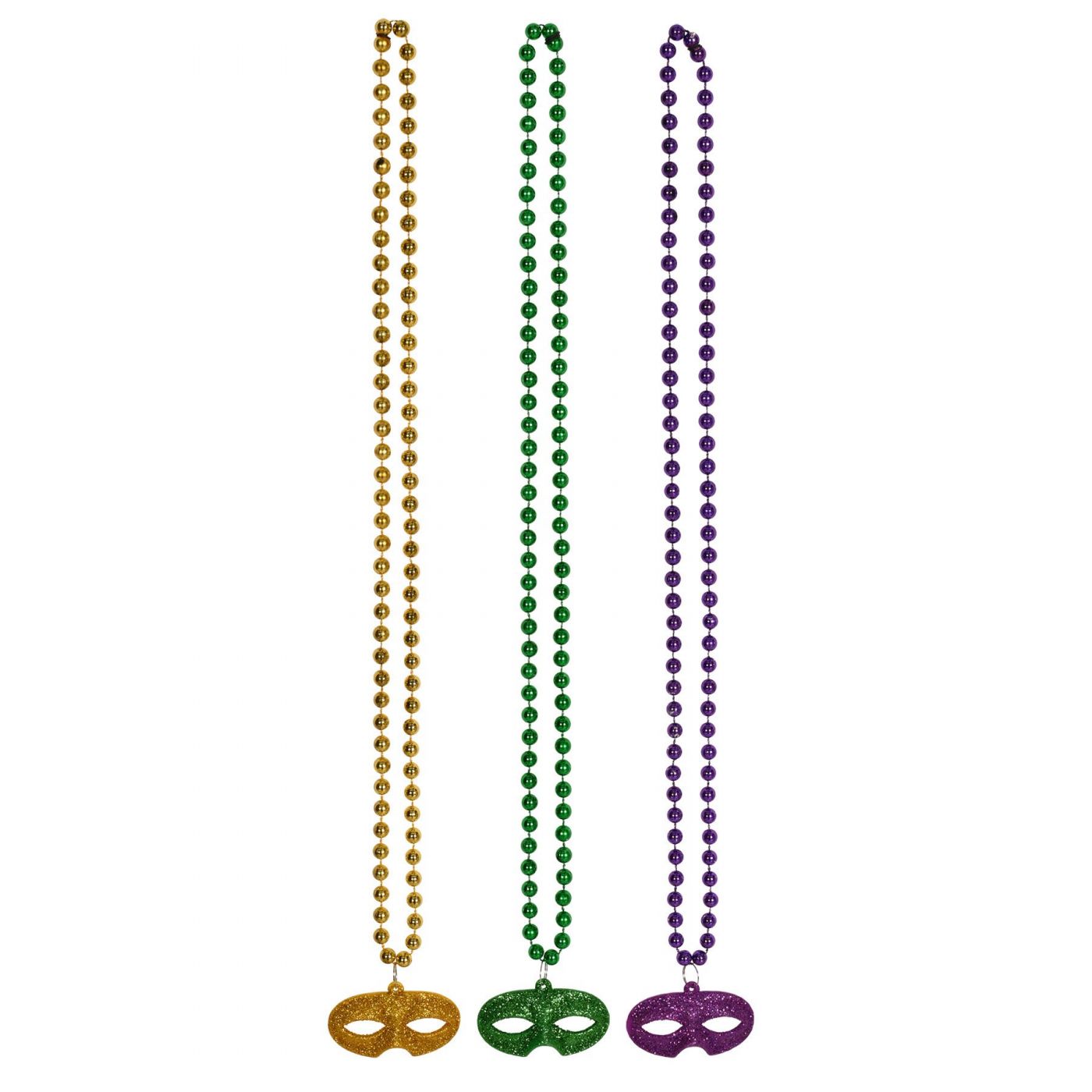 Beads w/Glittered Mask Medallion (12) image