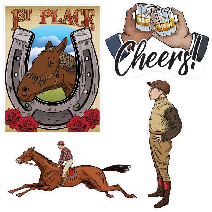 Vintage Horse Racing Cutouts (12) image