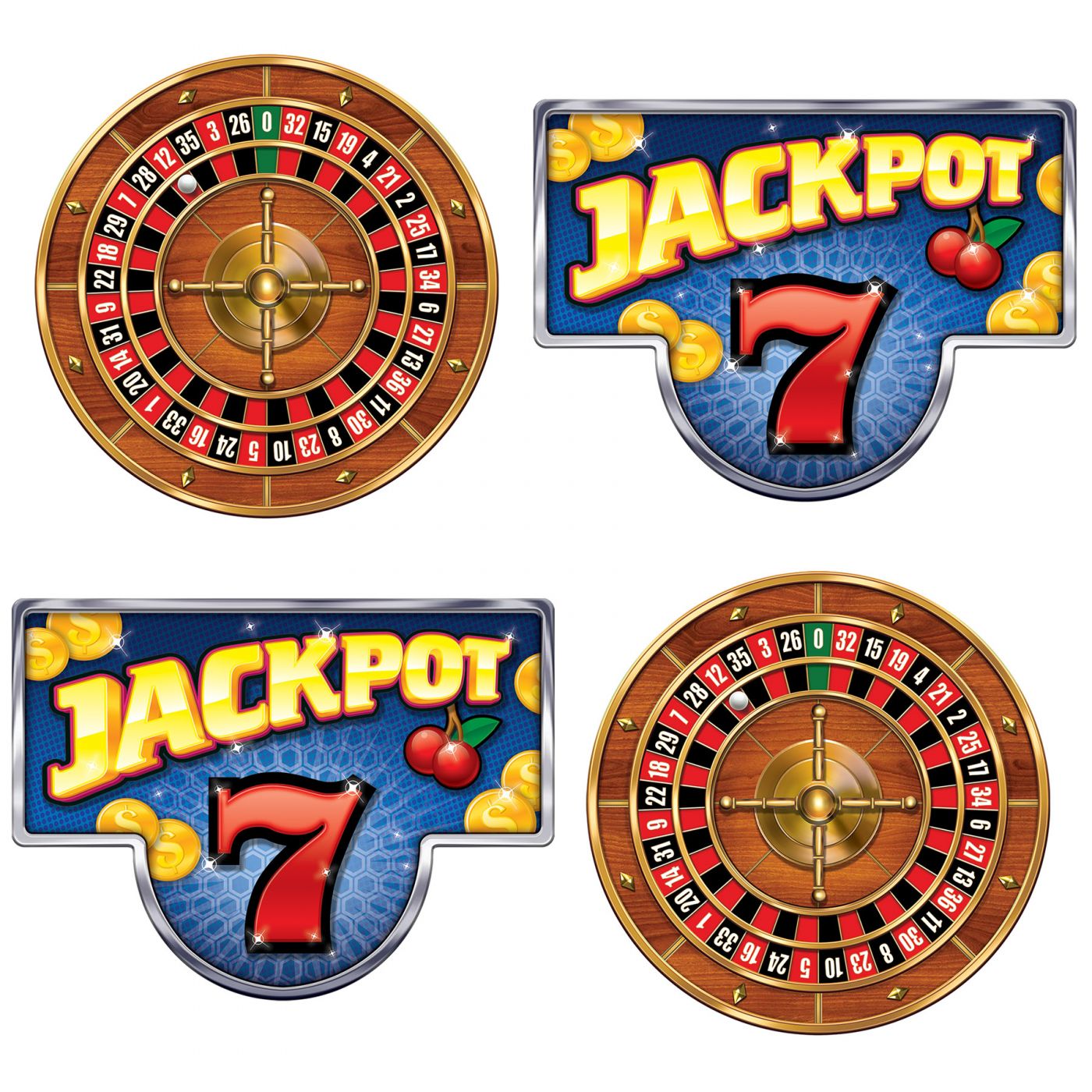 Casino Hanging Roulette Wheels & Jackpot Signs (1) image