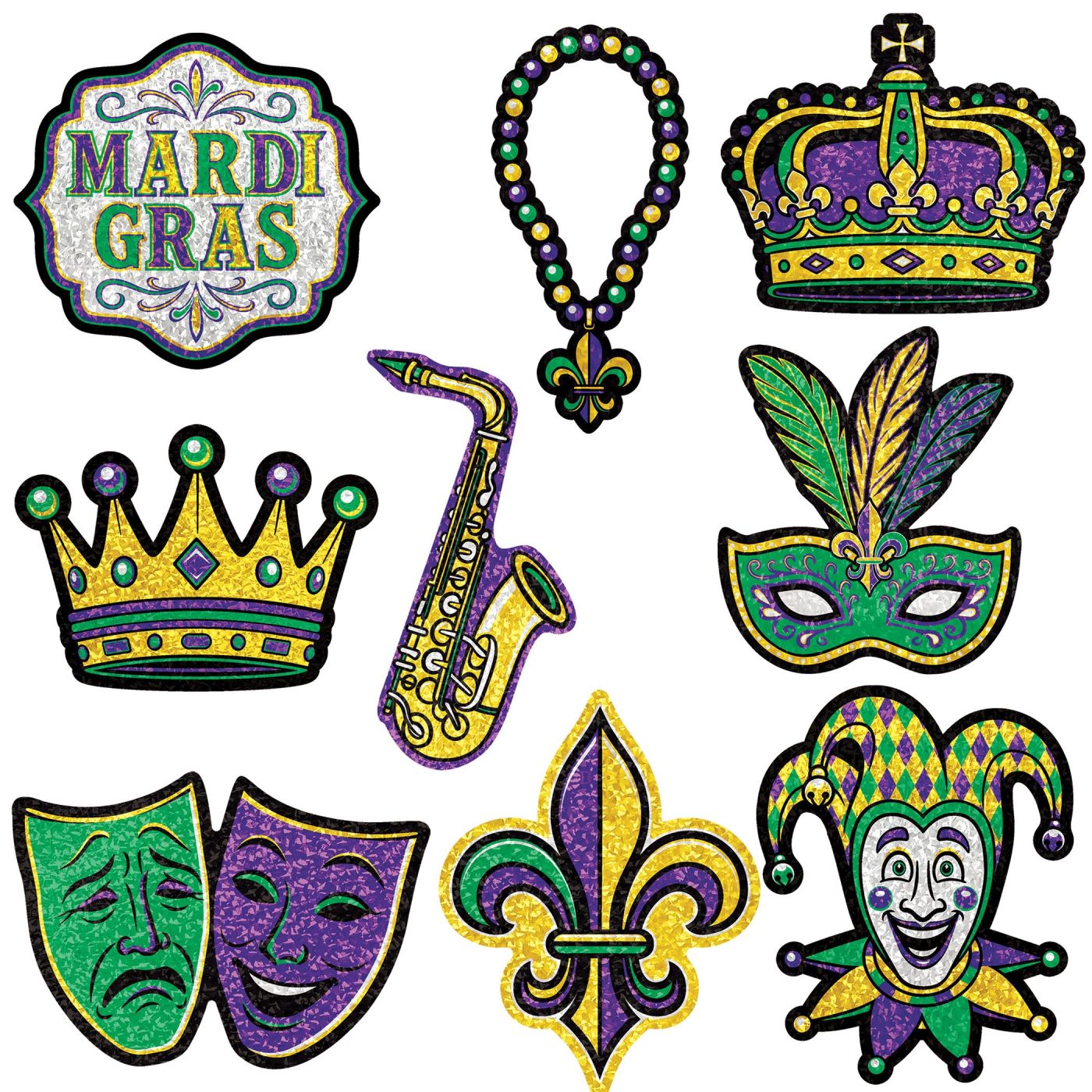 Mini Mardi Gras Cutouts (24) image